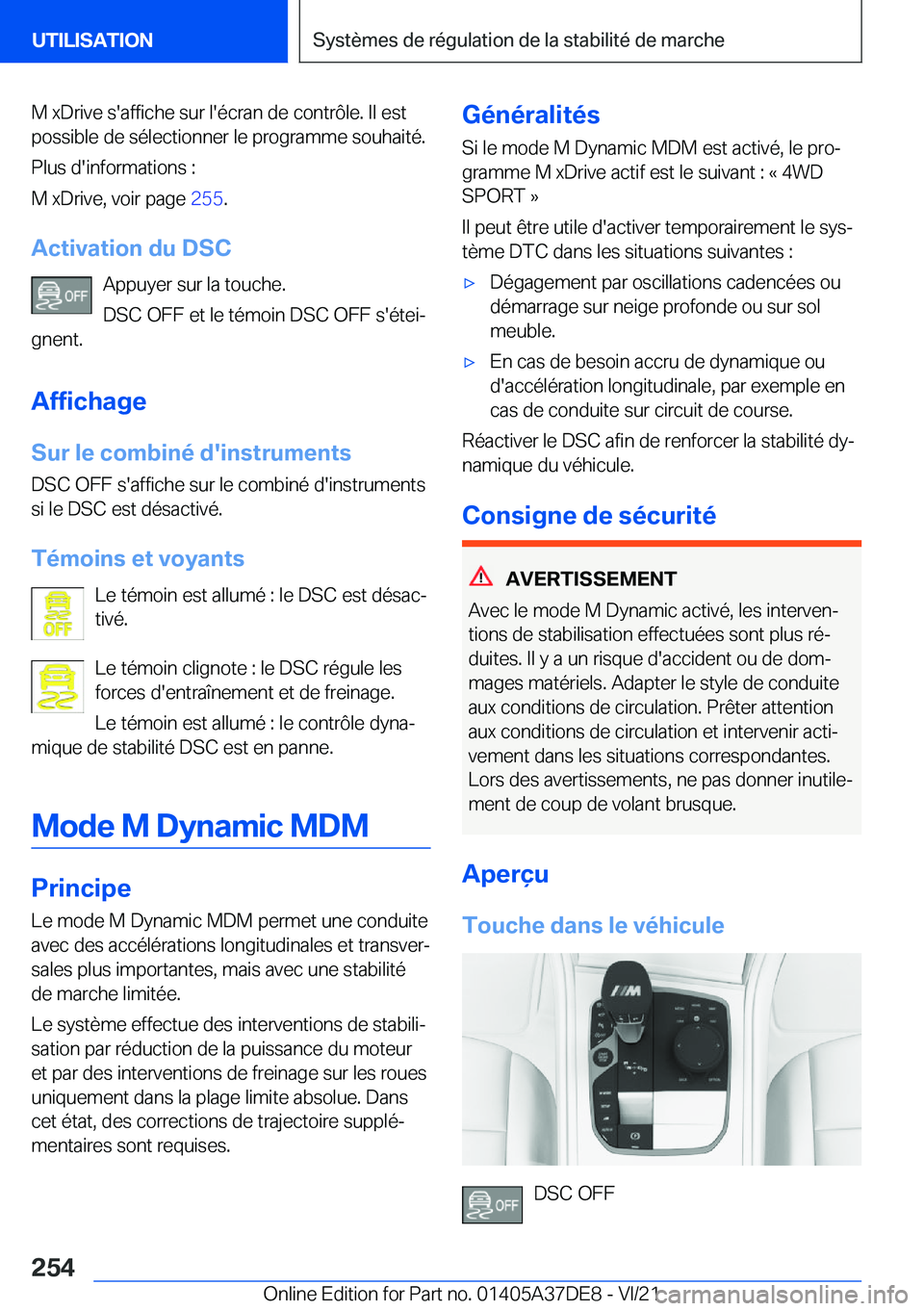 BMW M8 GRAN COUPE 2022  Notices Demploi (in French) �M��x�D�r�i�v�e��s�'�a�f�f�i�c�h�e��s�u�r��l�'�é�c�r�a�n��d�e��c�o�n�t�r�