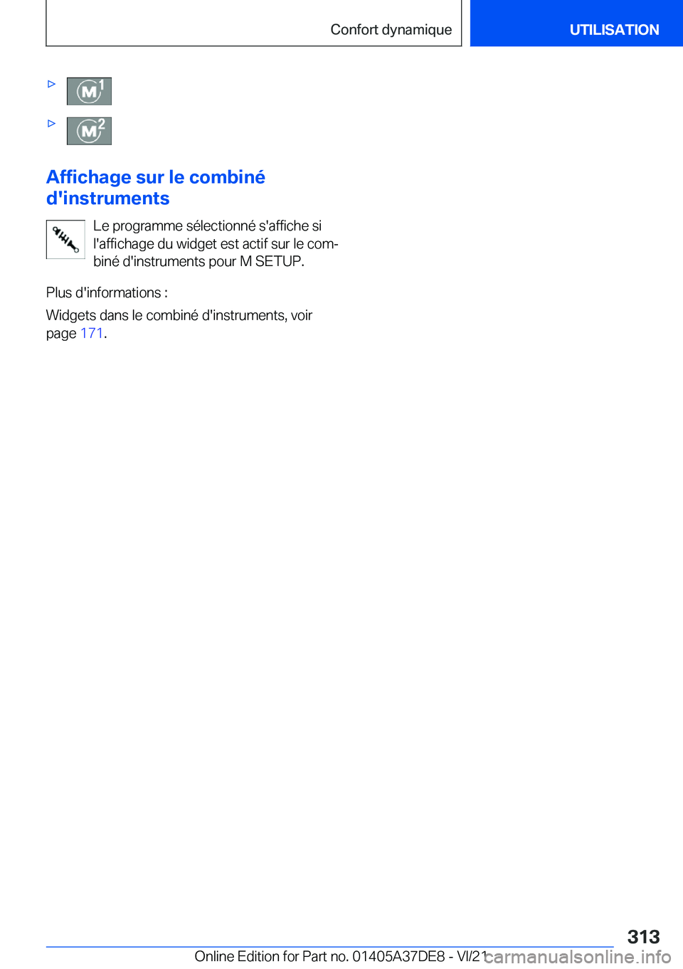BMW M8 GRAN COUPE 2022  Notices Demploi (in French) 'x'x
�A�f�f�i�c�h�a�g�e��s�u�r��l�e��c�o�m�b�i�n�é
�d�'�i�n�s�t�r�u�m�e�n�t�s
�L�e��p�r�o�g�r�a�m�m�e��s�é�l�e�c�t�i�o�n�n�é��s�'�a�f�f�i�c�h�e��s�i
�l�'�a�f�f�i�c�h�a�g�