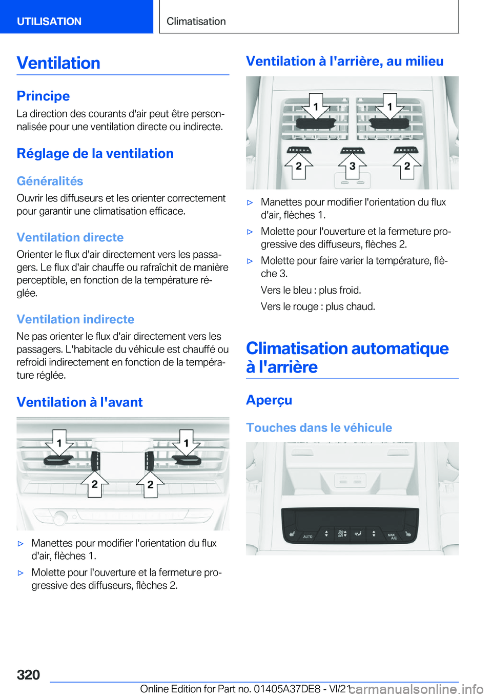 BMW M8 GRAN COUPE 2022  Notices Demploi (in French) �V�e�n�t�i�l�a�t�i�o�n
�P�r�i�n�c�i�p�e�L�a��d�i�r�e�c�t�i�o�n��d�e�s��c�o�u�r�a�n�t�s��d�'�a�i�r��p�e�u�t��ê�t�r�e��p�e�r�s�o�nj�n�a�l�i�s�é�e��p�o�u�r��u�n�e��v�e�n�t�i�l�a�t�i�o�n�
