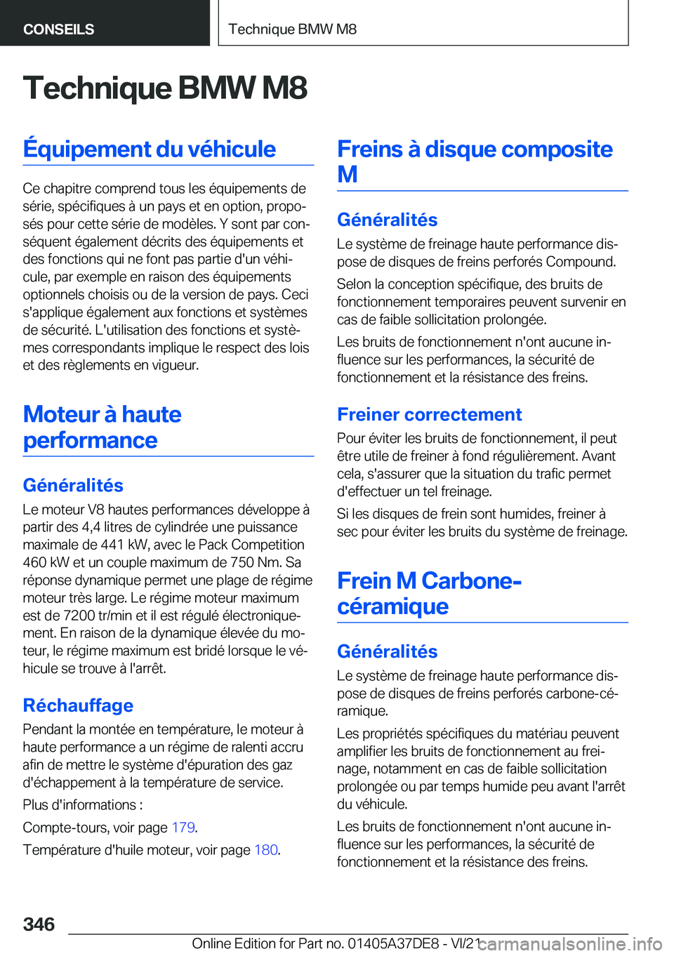 BMW M8 GRAN COUPE 2022  Notices Demploi (in French) �T�e�c�h�n�i�q�u�e��B�M�W��M�8�