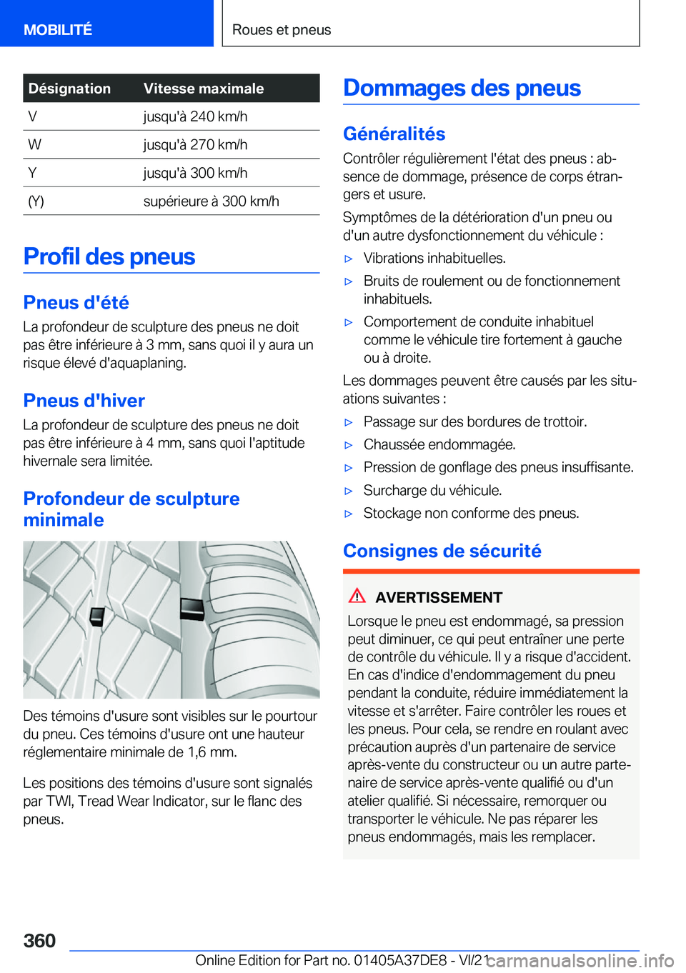BMW M8 GRAN COUPE 2022  Notices Demploi (in French) �D�é�s�i�g�n�a�t�i�o�n�V�i�t�e�s�s�e��m�a�x�i�m�a�l�e�V�j�u�s�q�u�'�