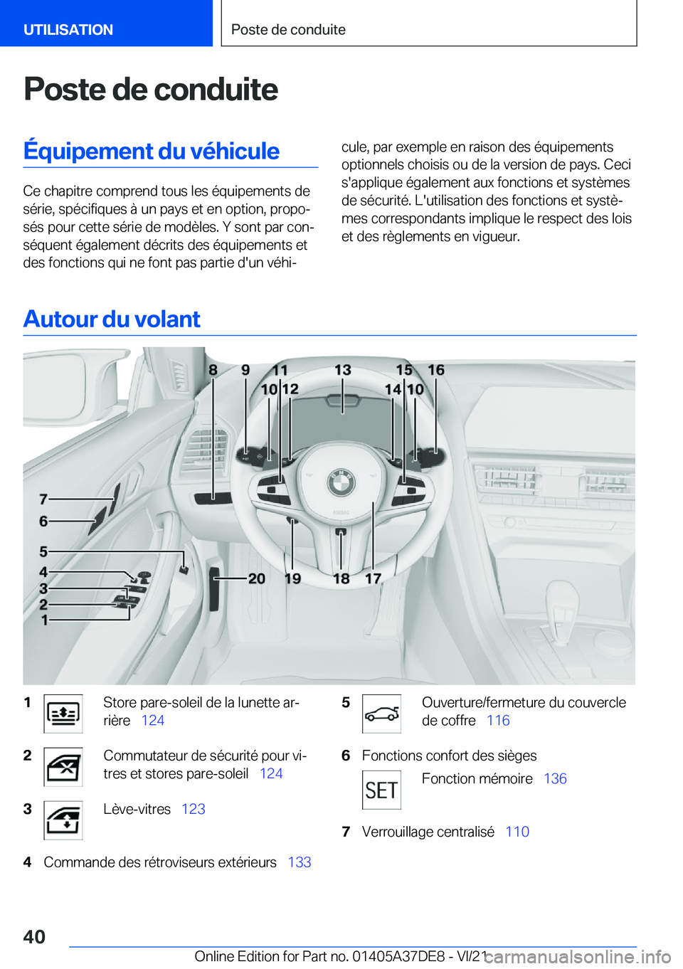BMW M8 GRAN COUPE 2022  Notices Demploi (in French) �P�o�s�t�e��d�e��c�o�n�d�u�i�t�e�