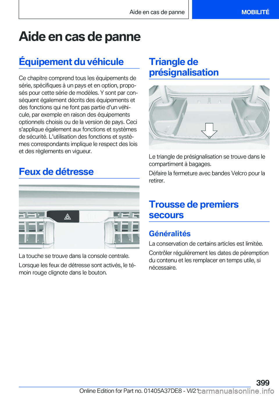 BMW M8 GRAN COUPE 2022  Notices Demploi (in French) �A�i�d�e��e�n��c�a�s��d�e��p�a�n�n�e�