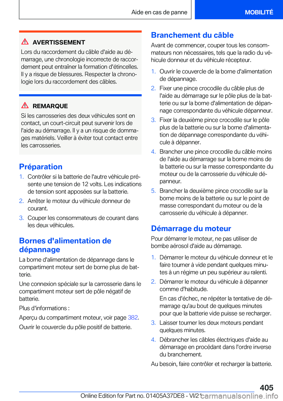 BMW M8 GRAN COUPE 2022  Notices Demploi (in French) �A�V�E�R�T�I�S�S�E�M�E�N�T
�L�o�r�s��d�u��r�a�c�c�o�r�d�e�m�e�n�t��d�u��c�