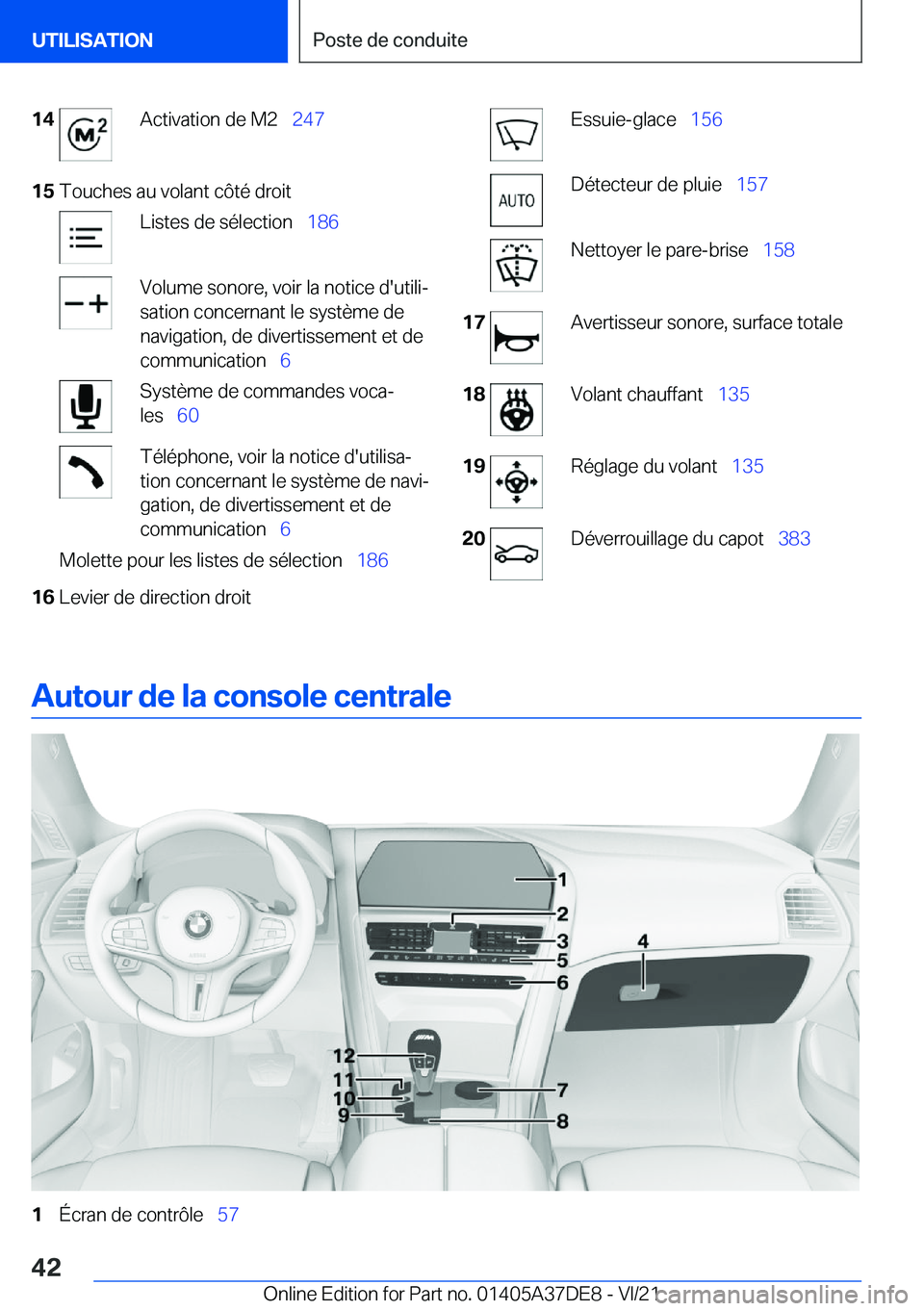 BMW M8 GRAN COUPE 2022  Notices Demploi (in French) �1�4�A�c�t�i�v�a�t�i�o�n��d�e��M�2\_�2�4�7�1�5�T�o�u�c�h�e�s��a�u��v�o�l�a�n�t��c�
