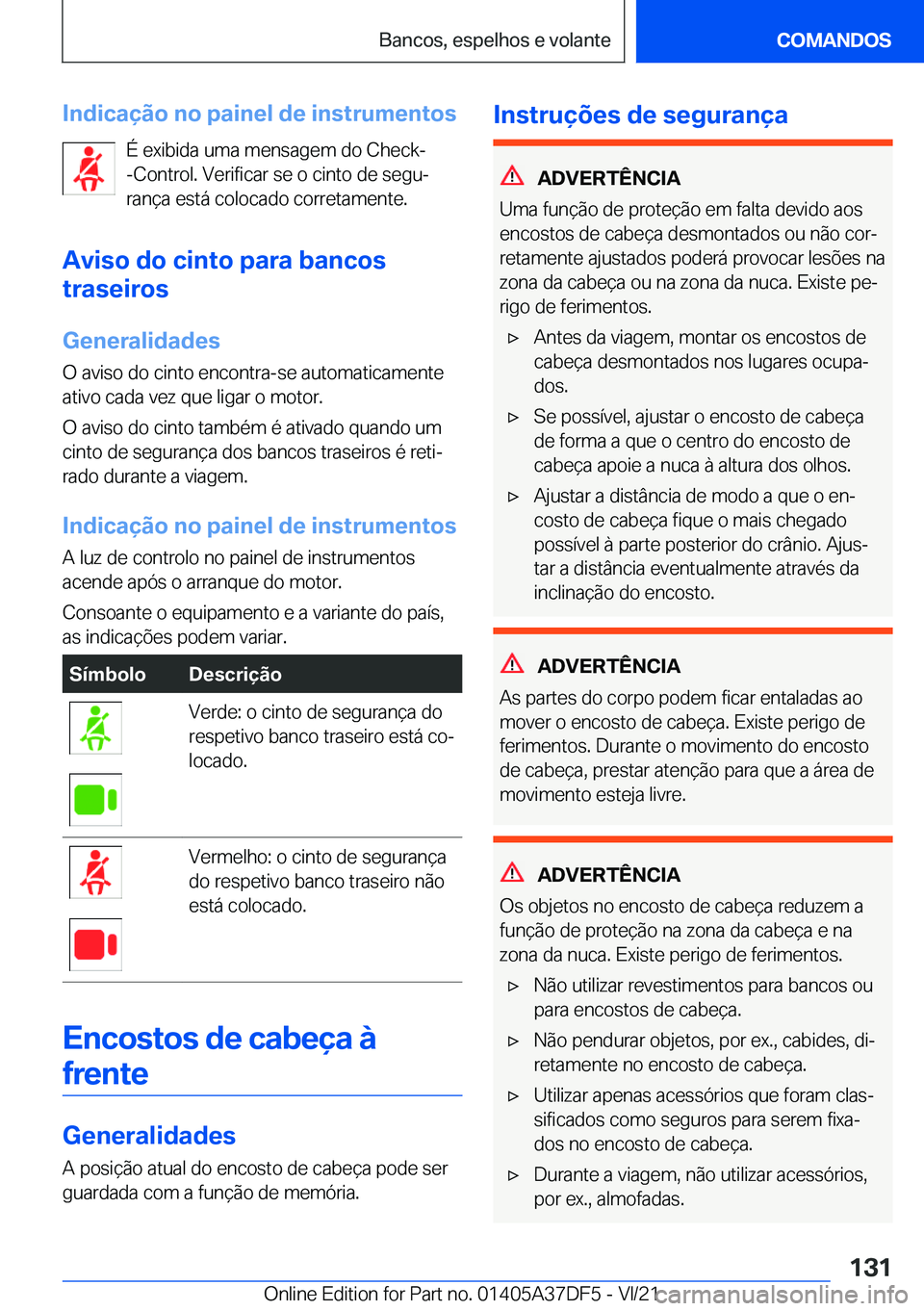 BMW M8 GRAN COUPE 2022  Manual do condutor (in Portuguese) �I�n�d�i�c�a�
