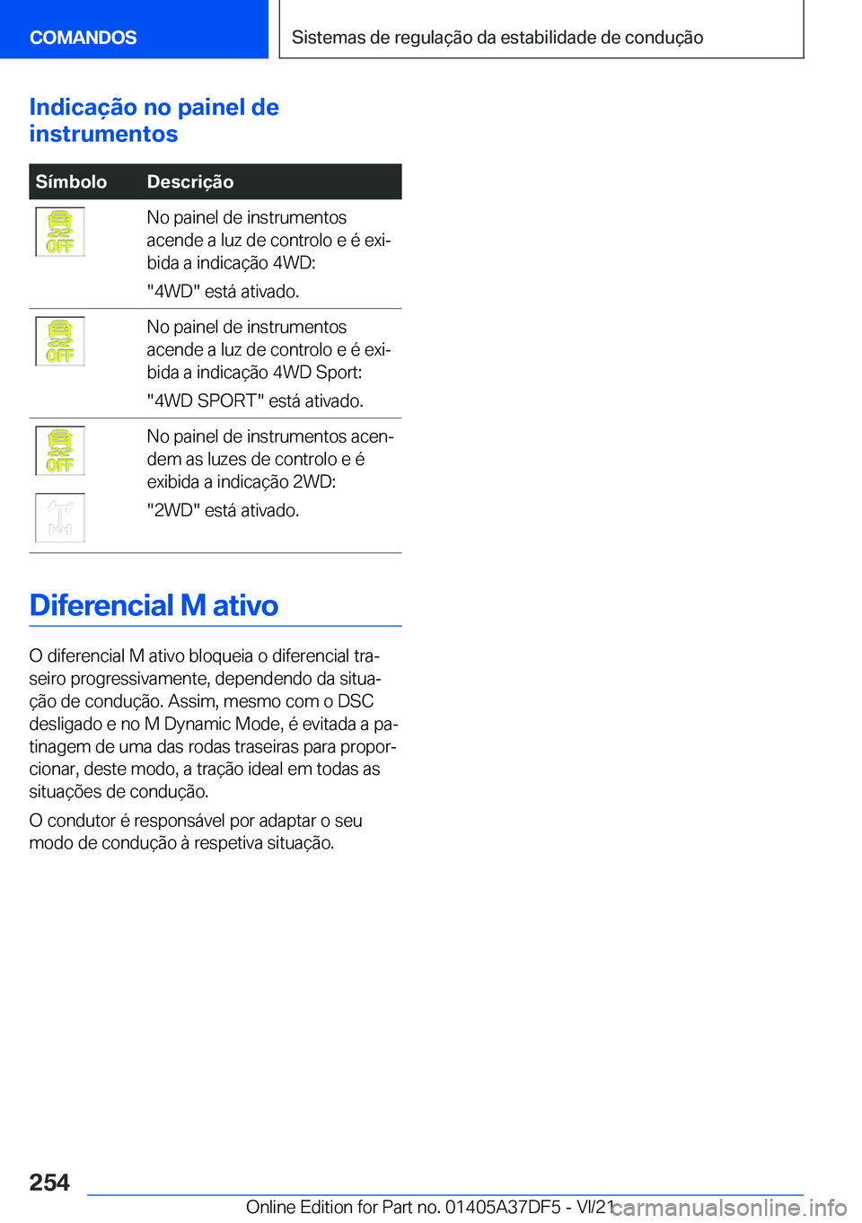 BMW M8 GRAN COUPE 2022  Manual do condutor (in Portuguese) �I�n�d�i�c�a�