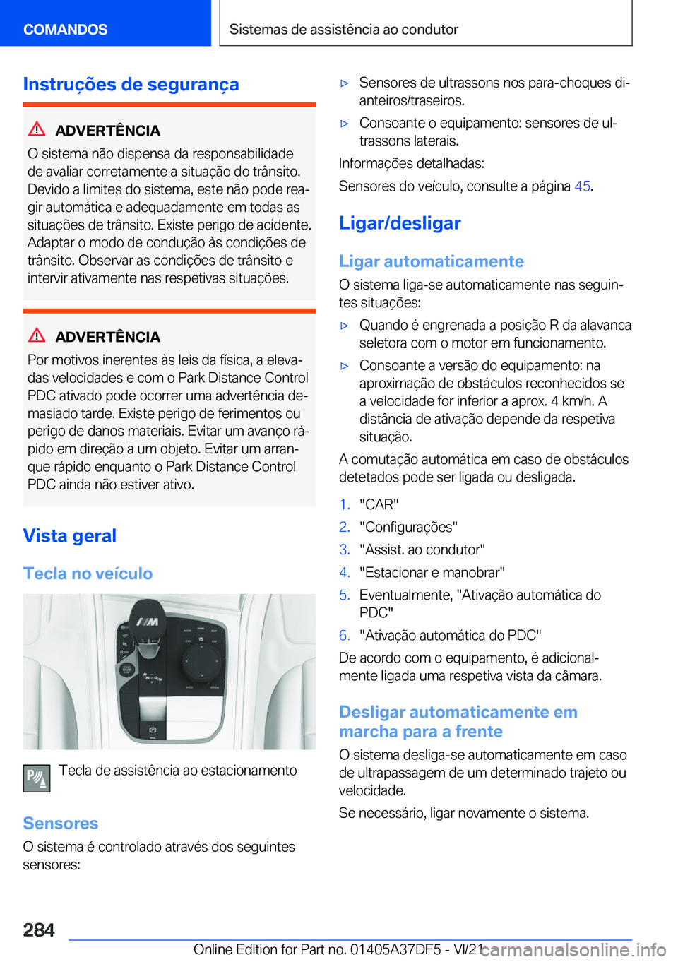 BMW M8 GRAN COUPE 2022  Manual do condutor (in Portuguese) �I�n�s�t�r�u�