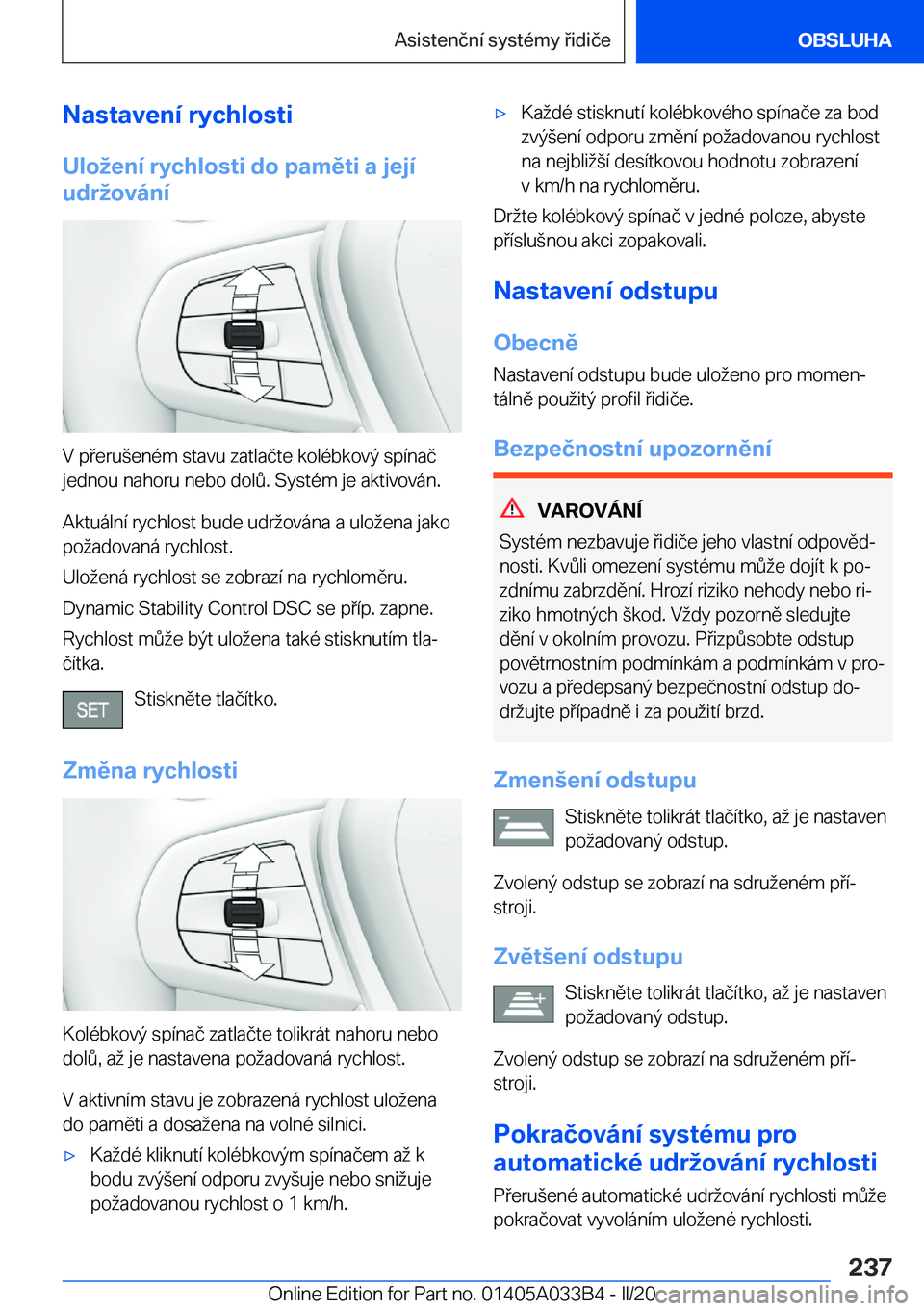 BMW M8 GRAN COUPE 2020  Návod na použití (in Czech) �N�a�s�t�a�v�e�n�