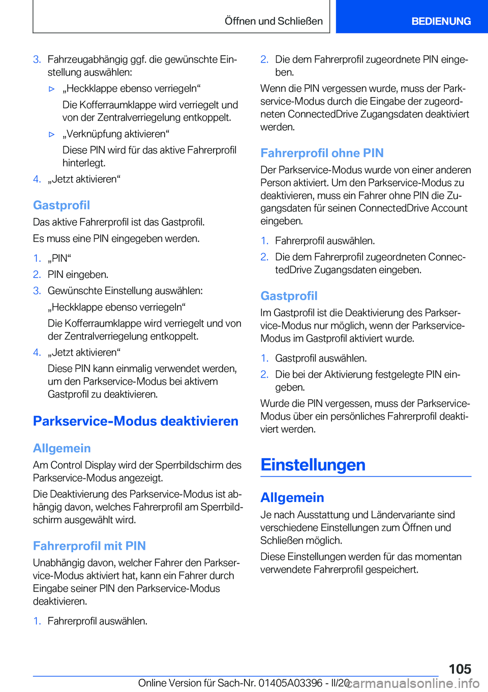 BMW M8 GRAN COUPE 2020  Betriebsanleitungen (in German) �3�.�F�a�h�r�z�e�u�g�a�b�h�