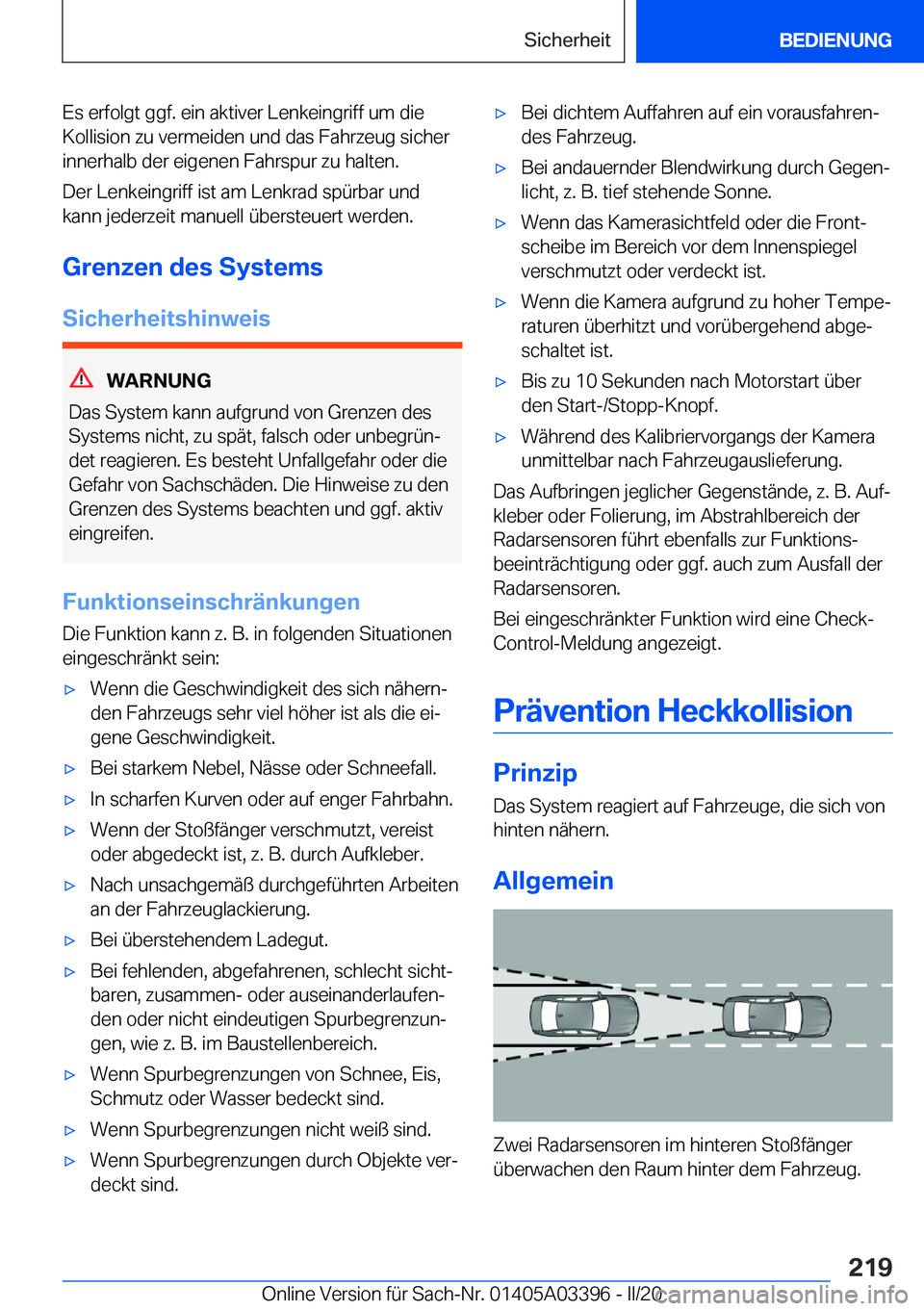 BMW M8 GRAN COUPE 2020  Betriebsanleitungen (in German) �E�s��e�r�f�o�l�g�t��g�g�f�.��e�i�n��a�k�t�i�v�e�r��L�e�n�k�e�i�n�g�r�i�f�f��u�m��d�i�e�K�o�l�l�i�s�i�o�n��z�u��v�e�r�m�e�i�d�e�n��u�n�d��d�a�s��F�a�h�r�z�e�u�g��s�i�c�h�e�r
�i�n�n�e�r�h�