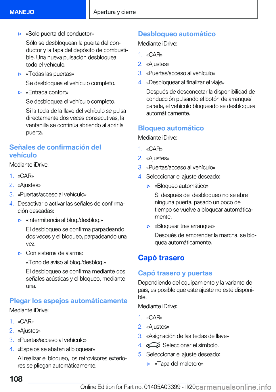 BMW M8 GRAN COUPE 2020  Manuales de Empleo (in Spanish) 'x�«�S�o�l�o��p�u�e�r�t�a��d�e�l��c�o�n�d�u�c�t�o�r�{
�S�