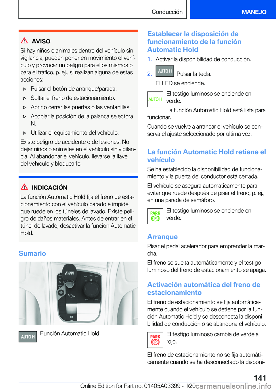 BMW M8 GRAN COUPE 2020  Manuales de Empleo (in Spanish) �A�V�I�S�O
�S�i��h�a�y��n�i�