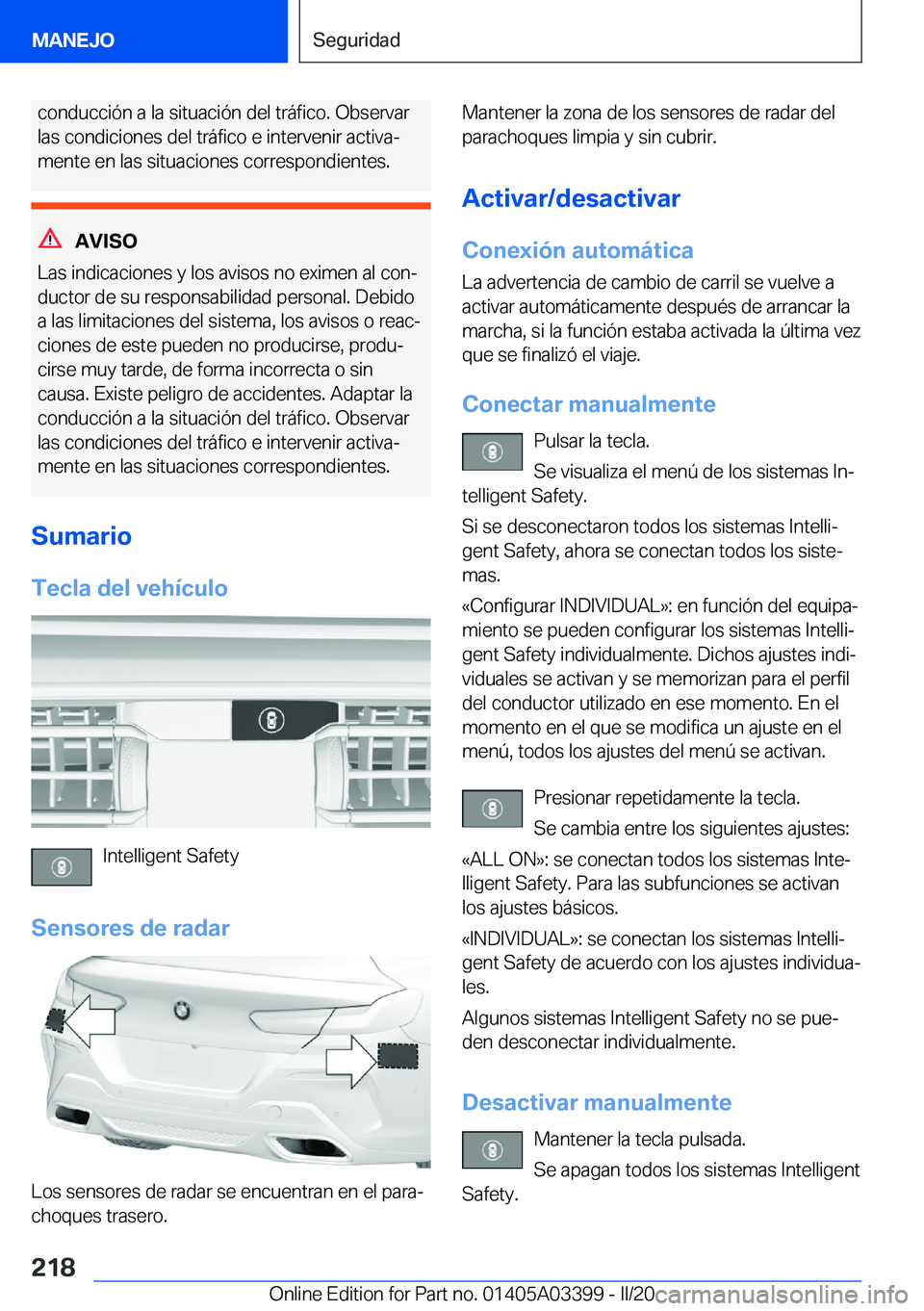 BMW M8 GRAN COUPE 2020  Manuales de Empleo (in Spanish) �c�o�n�d�u�c�c�i�
