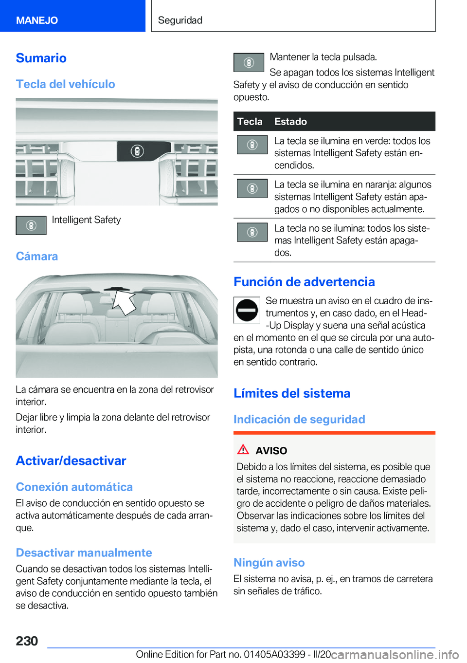 BMW M8 GRAN COUPE 2020  Manuales de Empleo (in Spanish) �S�u�m�a�r�i�o�T�e�c�l�a��d�e�l��v�e�h�