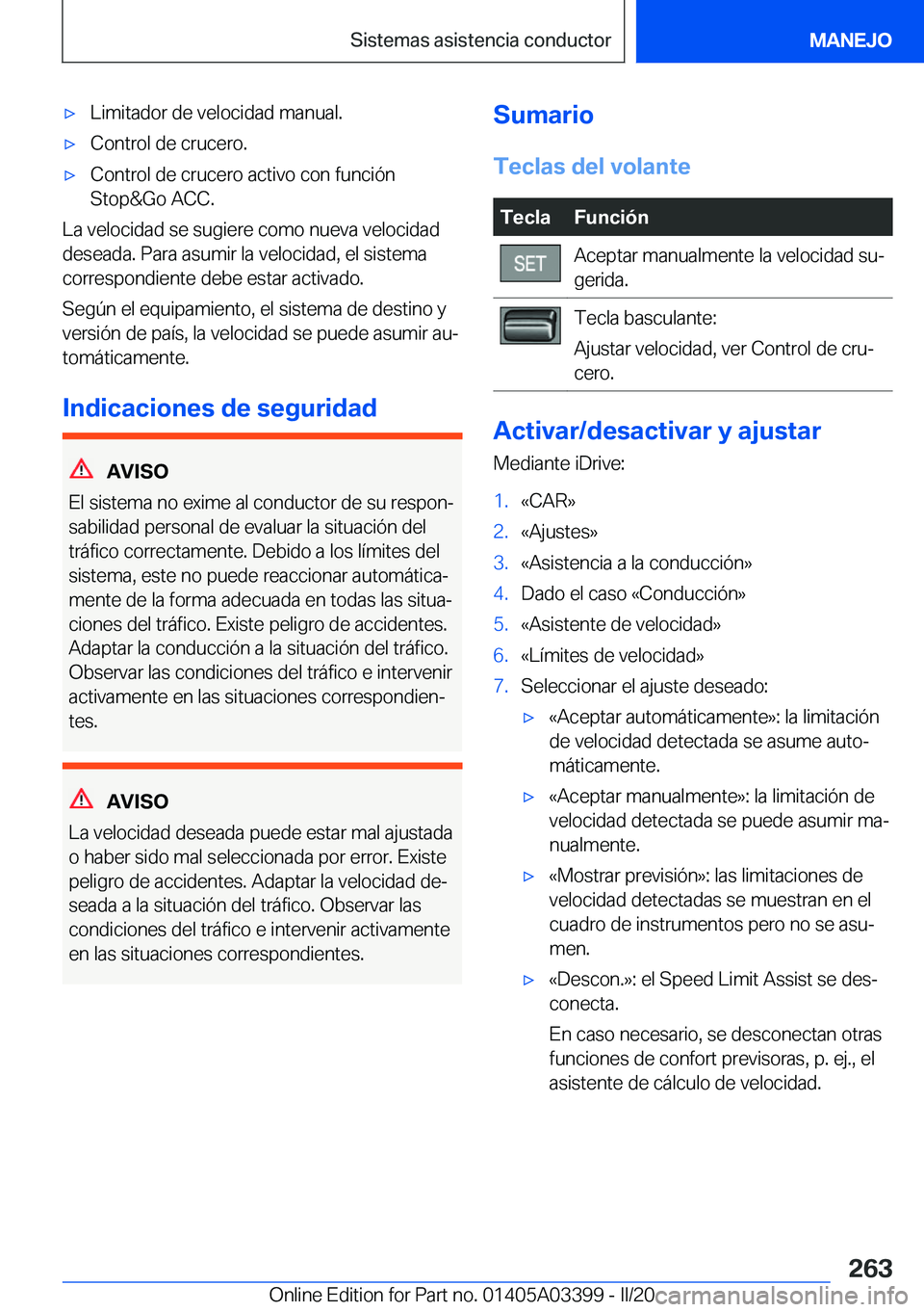 BMW M8 GRAN COUPE 2020  Manuales de Empleo (in Spanish) 'x�L�i�m�i�t�a�d�o�r��d�e��v�e�l�o�c�i�d�a�d��m�a�n�u�a�l�.'x�C�o�n�t�r�o�l��d�e��c�r�u�c�e�r�o�.'x�C�o�n�t�r�o�l��d�e��c�r�u�c�e�r�o��a�c�t�i�v�o��c�o�n��f�u�n�c�i�