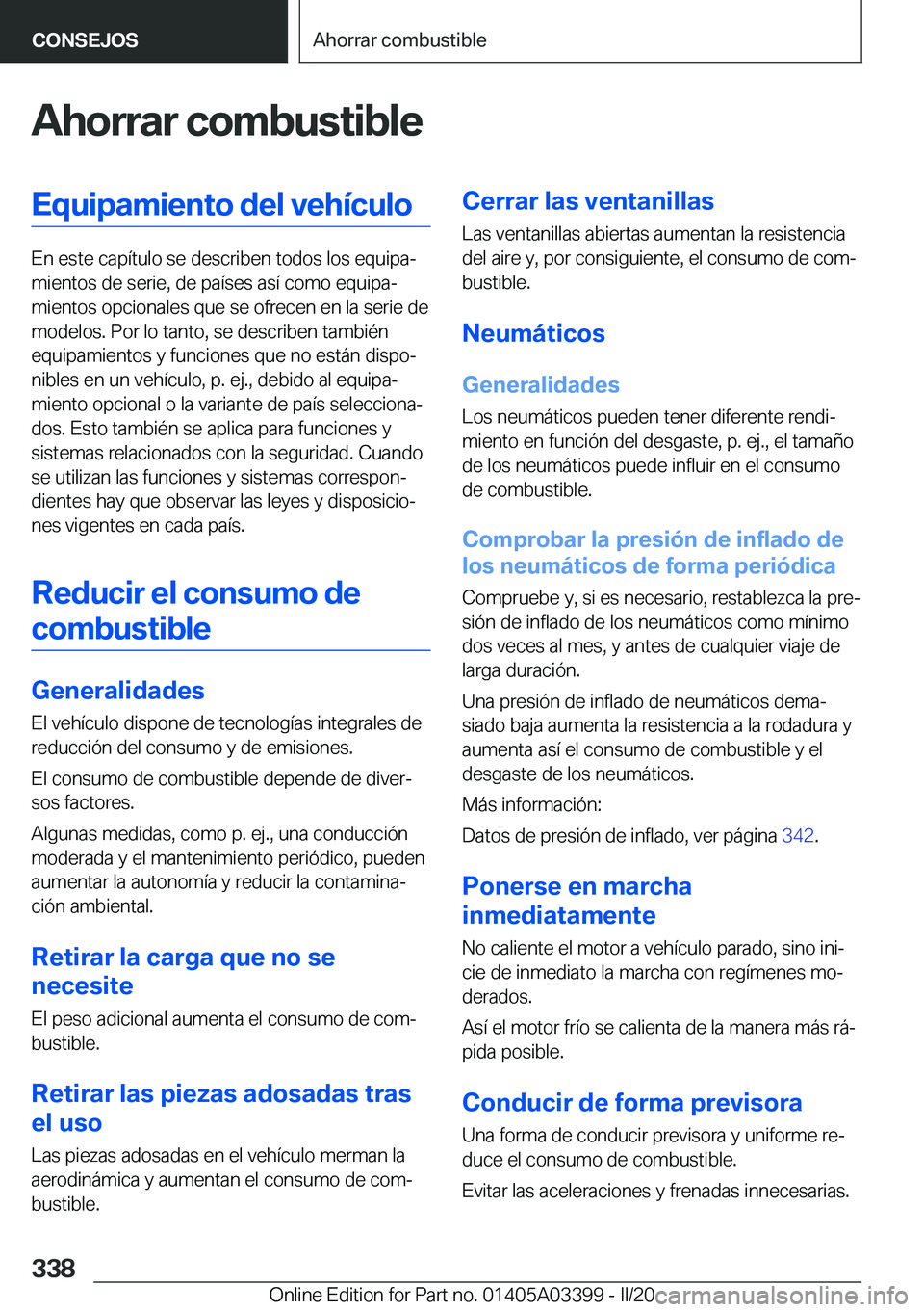 BMW M8 GRAN COUPE 2020  Manuales de Empleo (in Spanish) �A�h�o�r�r�a�r��c�o�m�b�u�s�t�i�b�l�e�E�q�u�i�p�a�m�i�e�n�t�o��d�e�l��v�e�h�