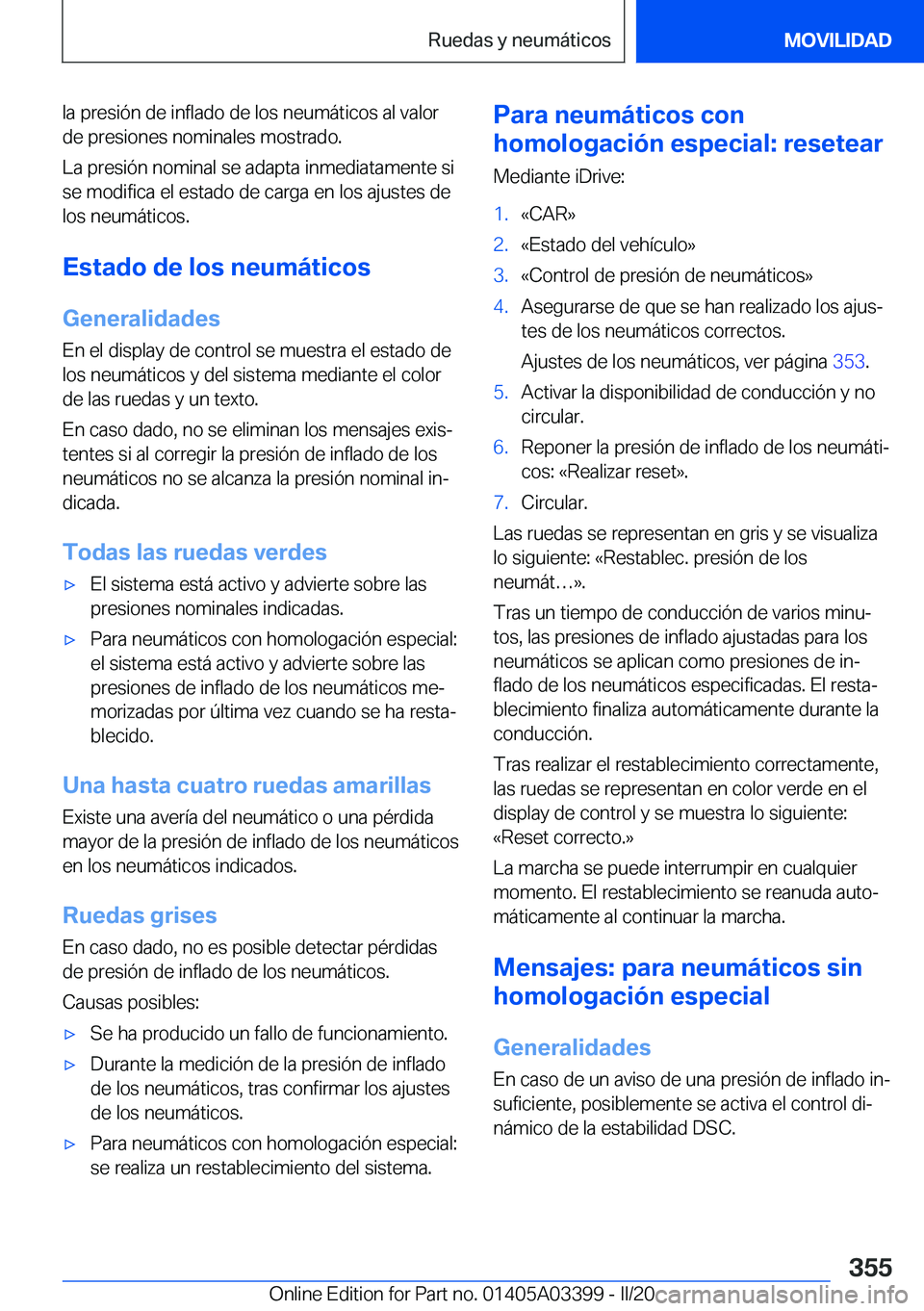 BMW M8 GRAN COUPE 2020  Manuales de Empleo (in Spanish) �l�a��p�r�e�s�i�