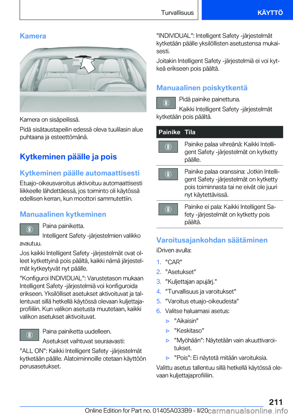 BMW M8 GRAN COUPE 2020  Omistajan Käsikirja (in Finnish) �K�a�m�e�r�a
�K�a�m�e�r�a��o�n��s�i�s�