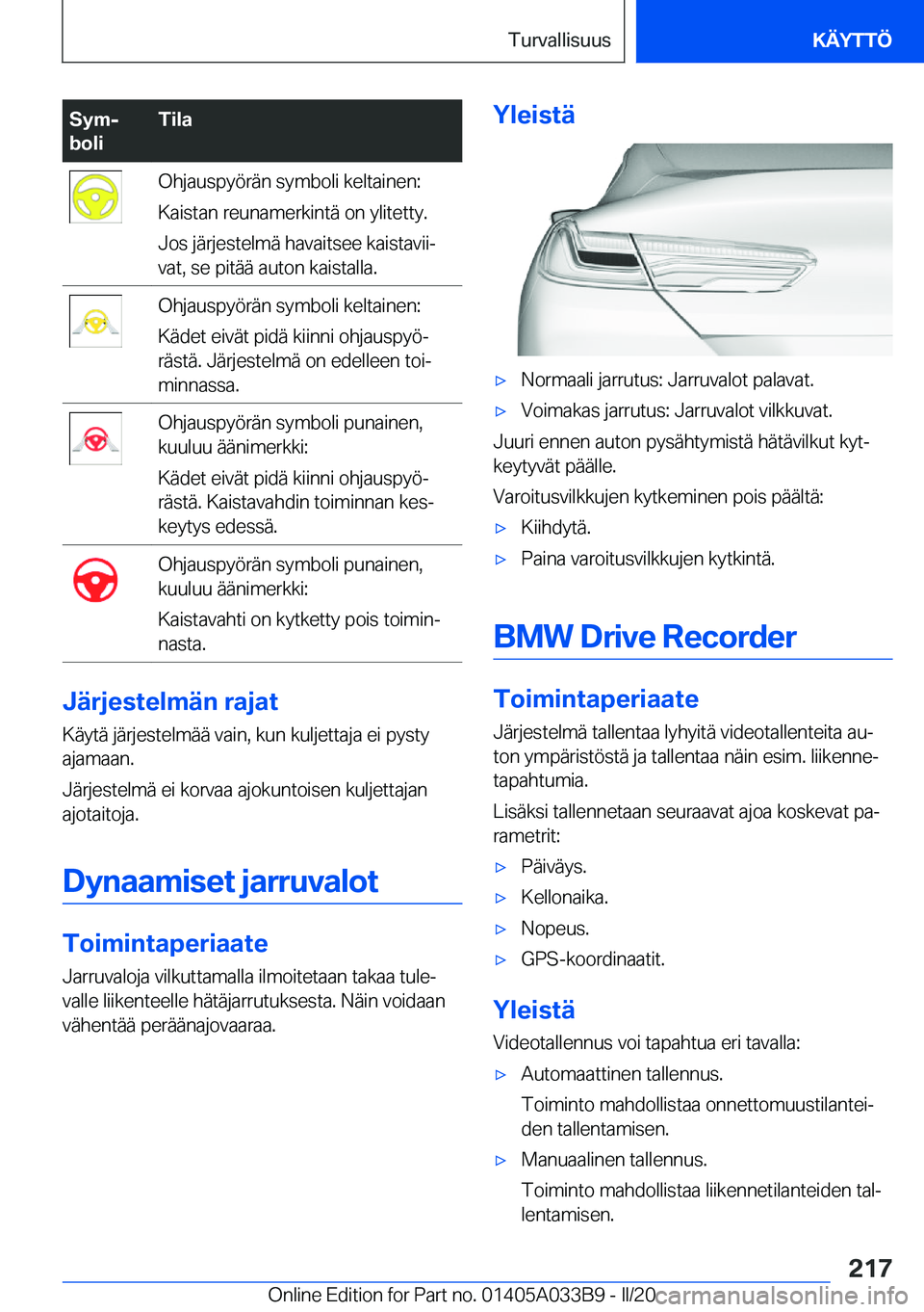 BMW M8 GRAN COUPE 2020  Omistajan Käsikirja (in Finnish) �S�y�mj
�b�o�l�i�T�i�l�a�O�h�j�a�u�s�p�y�