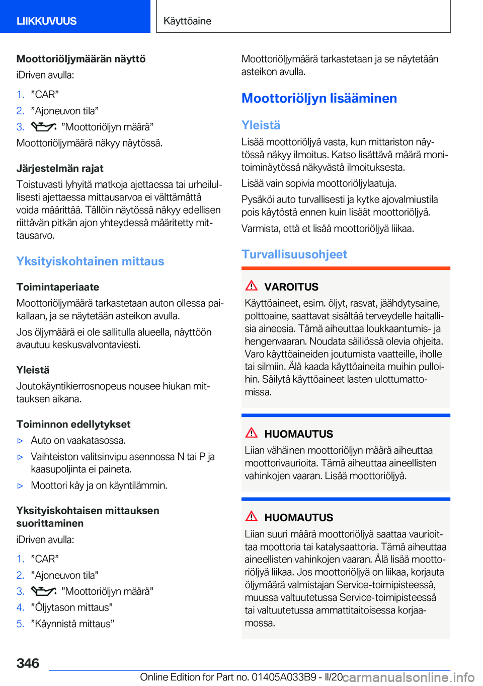 BMW M8 GRAN COUPE 2020  Omistajan Käsikirja (in Finnish) �M�o�o�t�t�o�r�i�