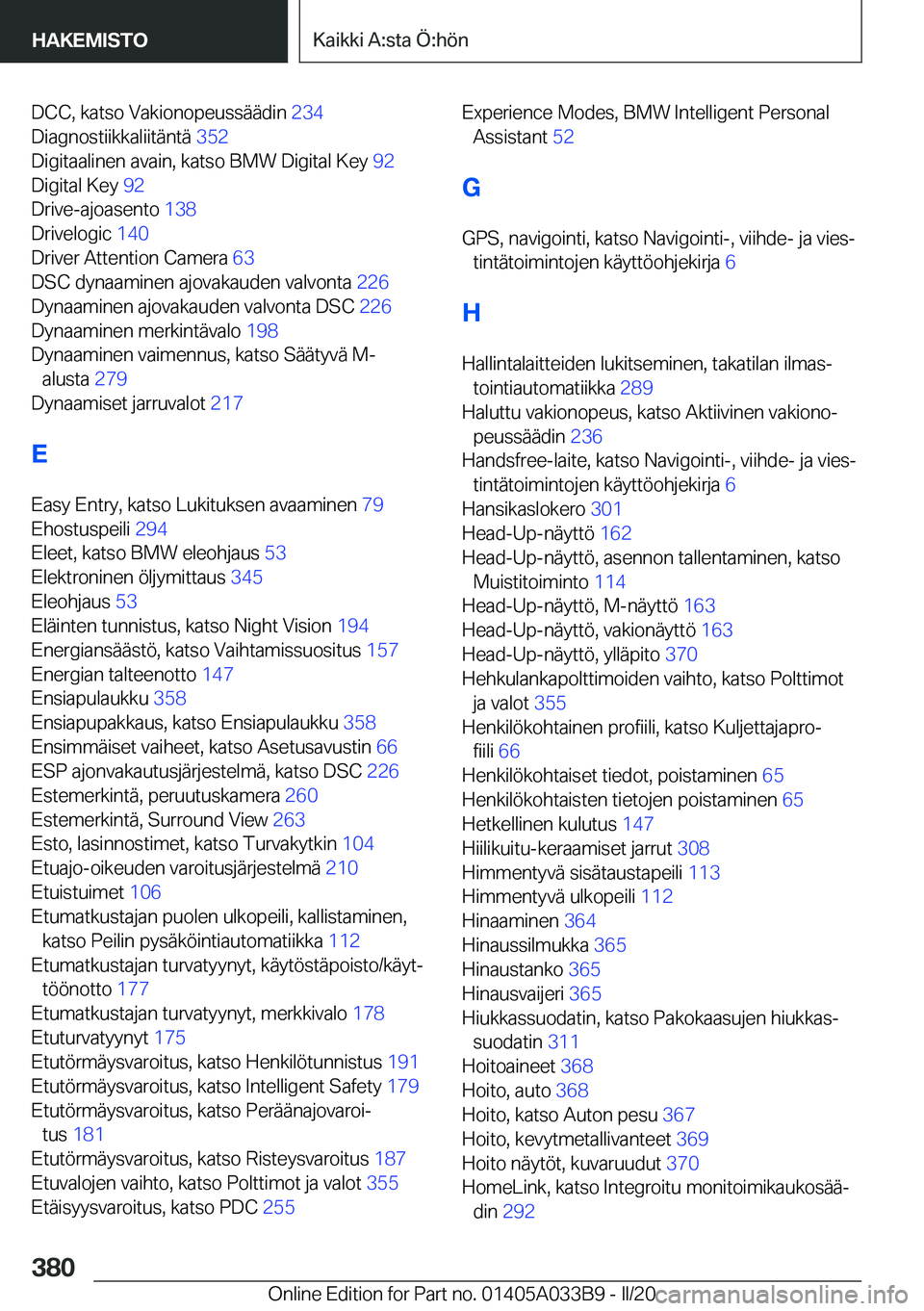 BMW M8 GRAN COUPE 2020  Omistajan Käsikirja (in Finnish) �D�C�C�,��k�a�t�s�o��V�a�k�i�o�n�o�p�e�u�s�s�