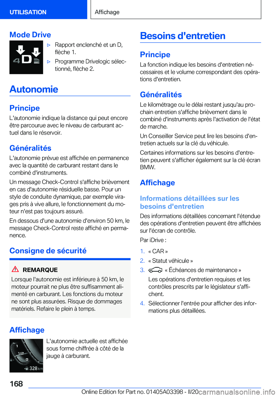 BMW M8 GRAN COUPE 2020  Notices Demploi (in French) �M�o�d�e��D�r�i�v�e'x�R�a�p�p�o�r�t��e�n�c�l�e�n�c�h�é��e�t��u�n��D�,
�f�l�è�c�h�e��1�.'x�P�r�o�g�r�a�m�m�e��D�r�i�v�e�l�o�g�i�c��s�é�l�e�cj
�t�i�o�n�n�é�,��f�l�è�c�h�e��2�.
�A
