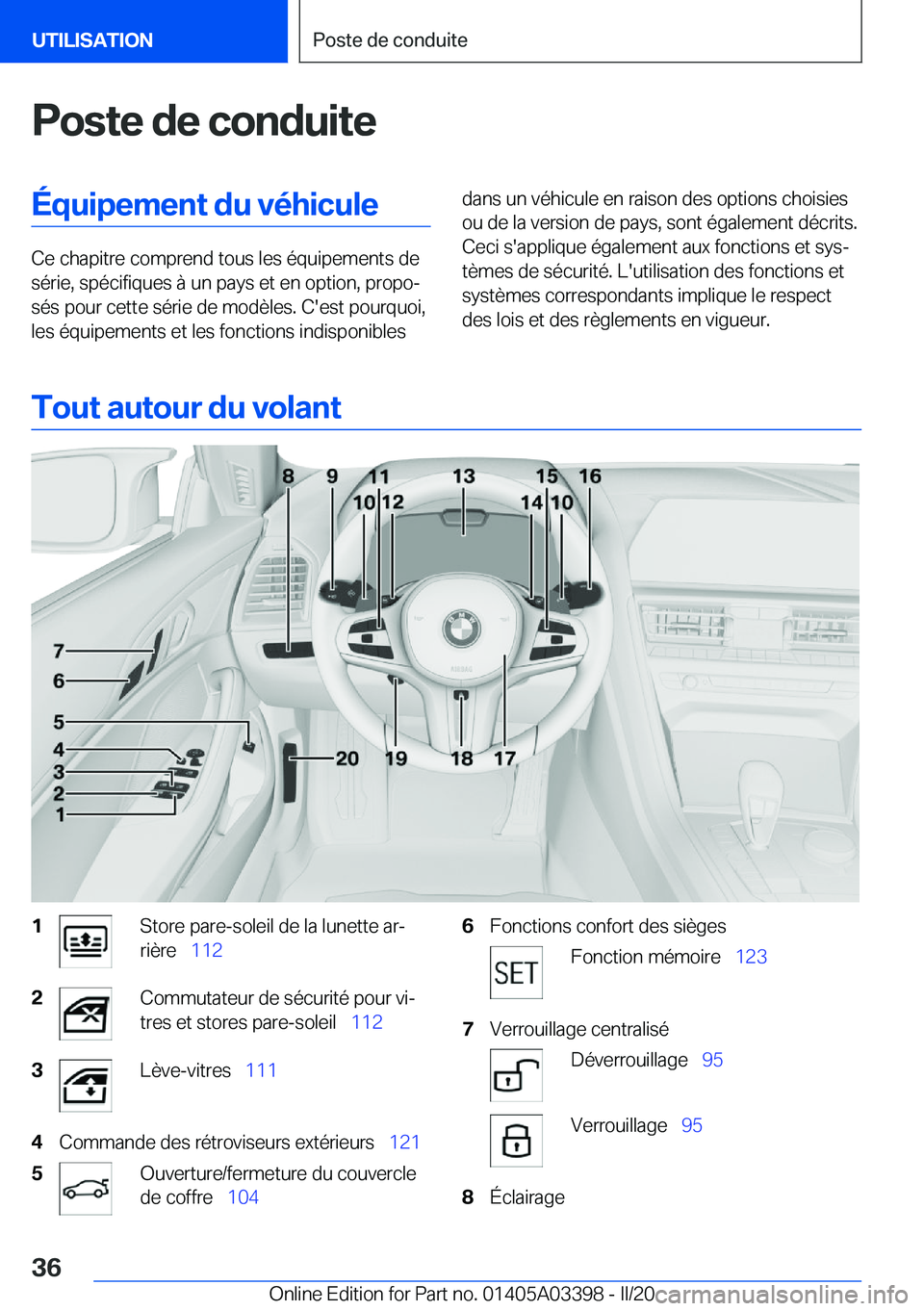 BMW M8 GRAN COUPE 2020  Notices Demploi (in French) �P�o�s�t�e��d�e��c�o�n�d�u�i�t�e�