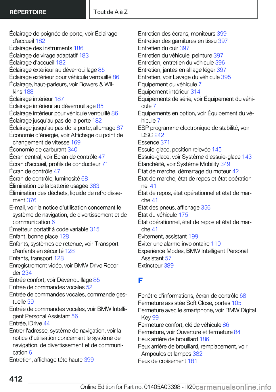 BMW M8 GRAN COUPE 2020  Notices Demploi (in French) �