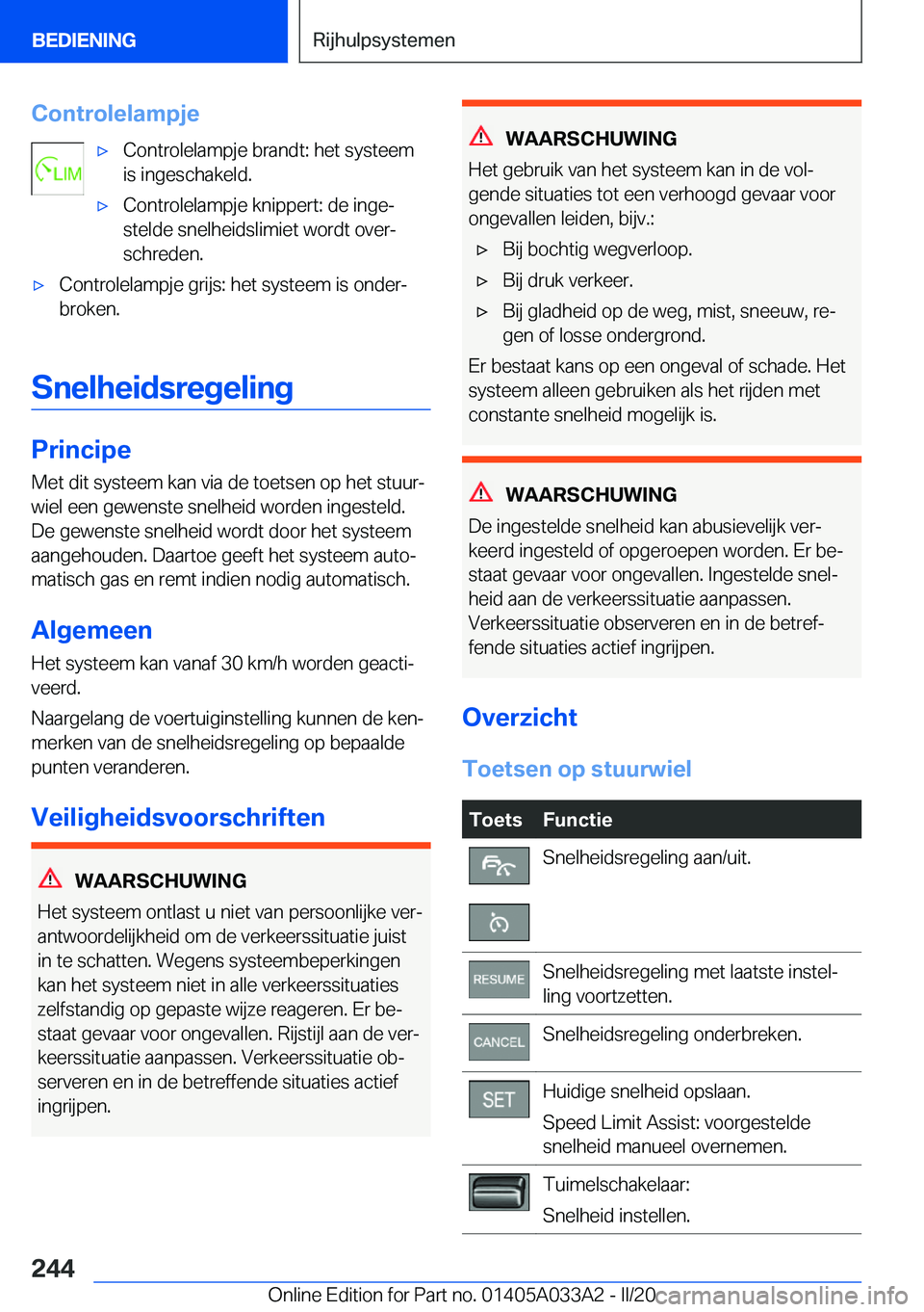 BMW M8 GRAN COUPE 2020  Instructieboekjes (in Dutch) �C�o�n�t�r�o�l�e�l�a�m�p�j�e'x�C�o�n�t�r�o�l�e�l�a�m�p�j�e��b�r�a�n�d�t�:��h�e�t��s�y�s�t�e�e�m
�i�s��i�n�g�e�s�c�h�a�k�e�l�d�.'x�C�o�n�t�r�o�l�e�l�a�m�p�j�e��k�n�i�p�p�e�r�t�:��d�e��i�