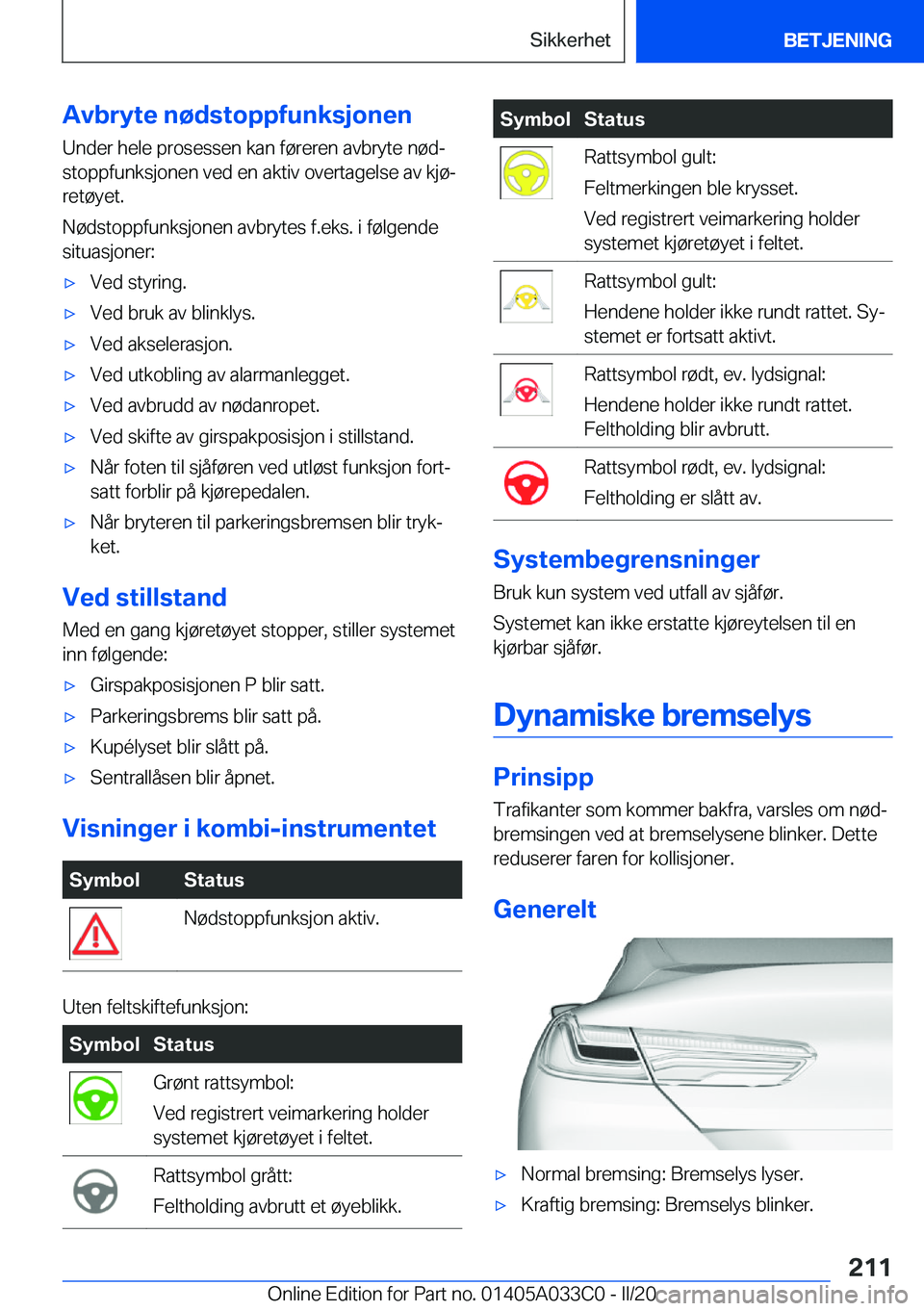 BMW M8 GRAN COUPE 2020  InstruksjonsbØker (in Norwegian) �A�v�b�r�y�t�e��n�
