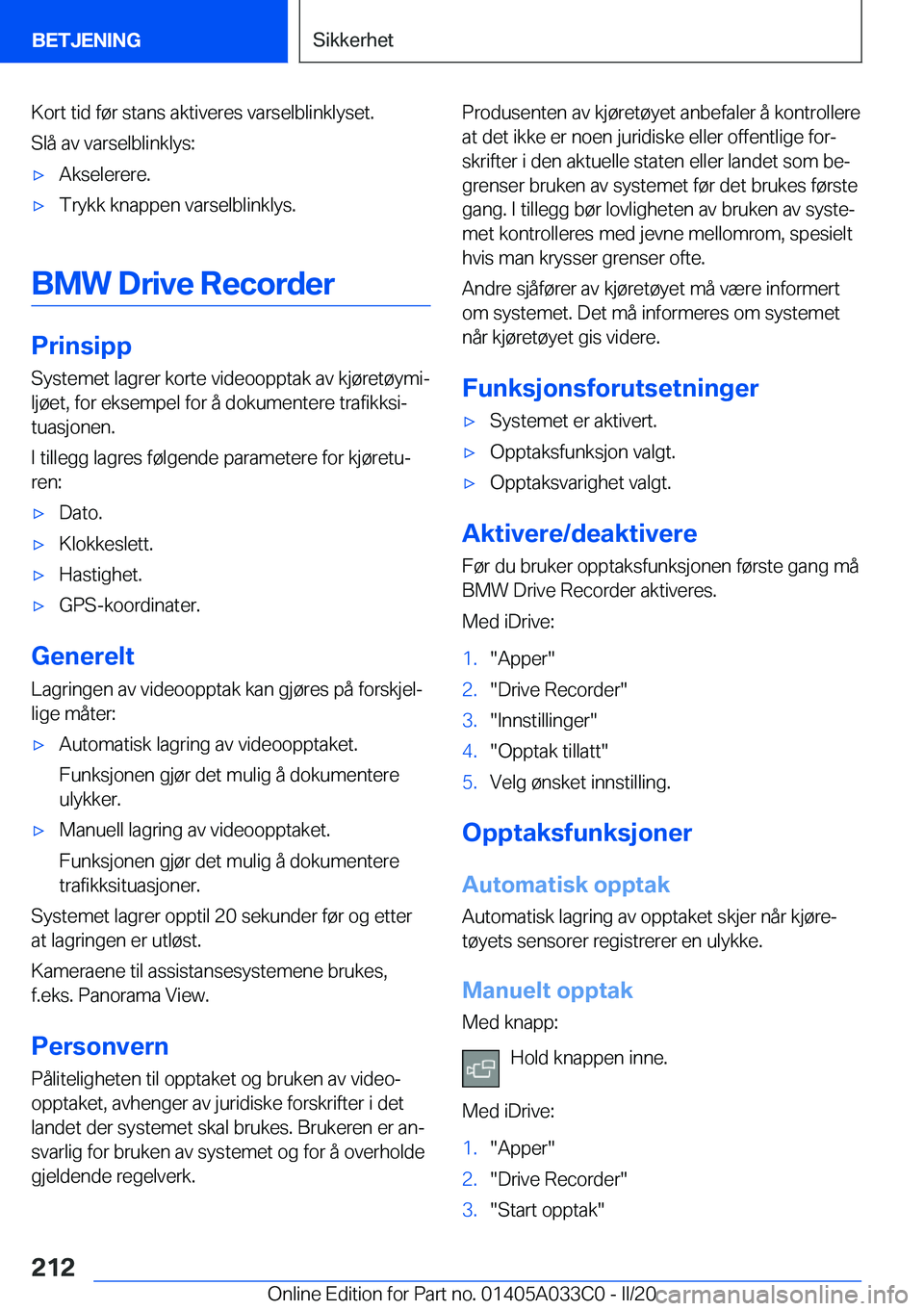 BMW M8 GRAN COUPE 2020  InstruksjonsbØker (in Norwegian) �K�o�r�t��t�i�d��f�