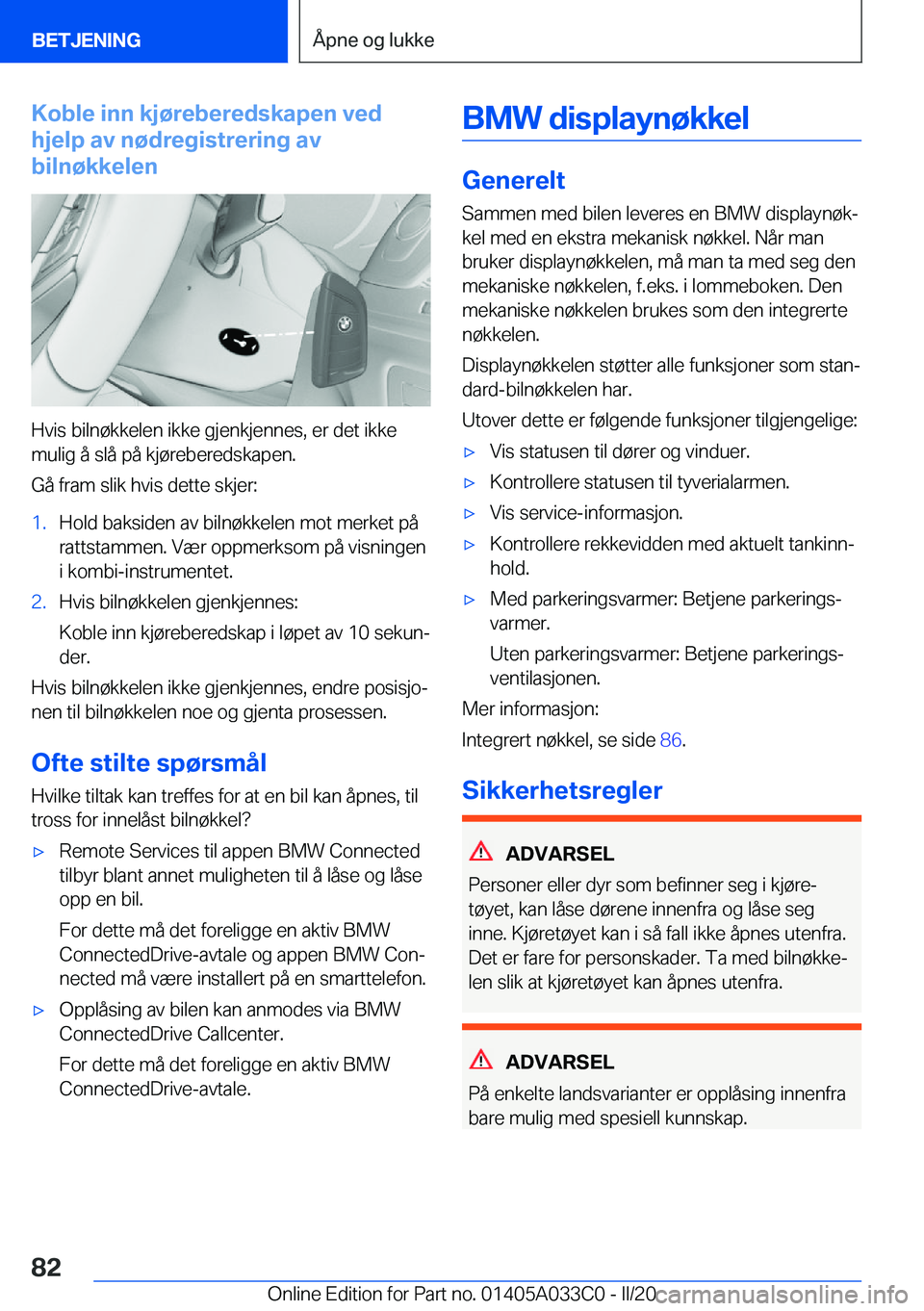 BMW M8 GRAN COUPE 2020  InstruksjonsbØker (in Norwegian) �K�o�b�l�e��i�n�n��k�j�