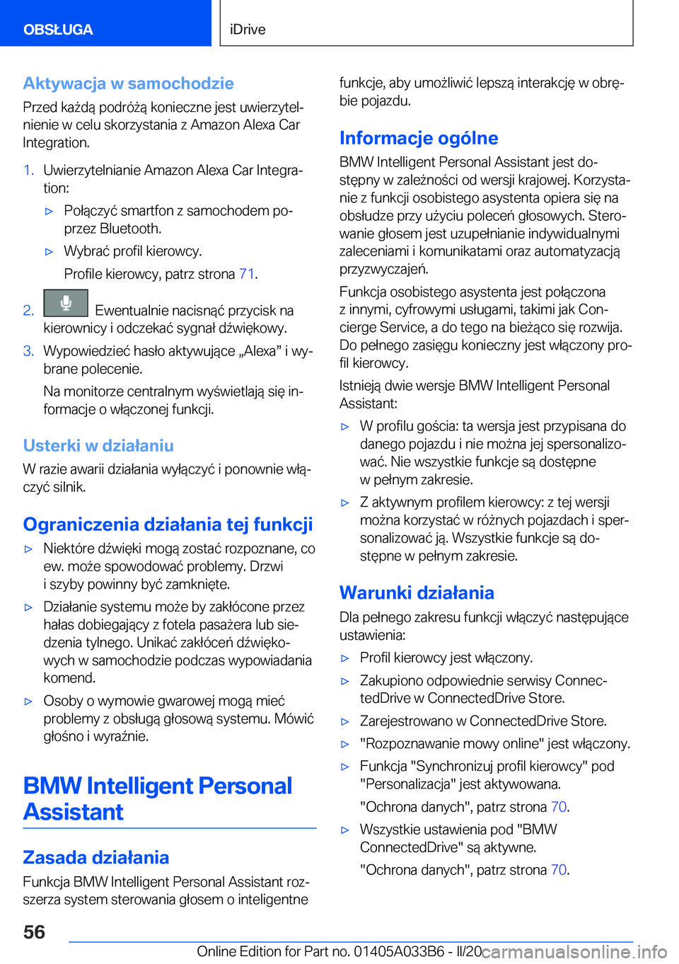 BMW M8 GRAN COUPE 2020  Instrukcja obsługi (in Polish) �A�k�t�y�w�a�c�j�a��w��s�a�m�o�c�h�o�d�z�i�e�P�r�z�e�d��k�a9�d�