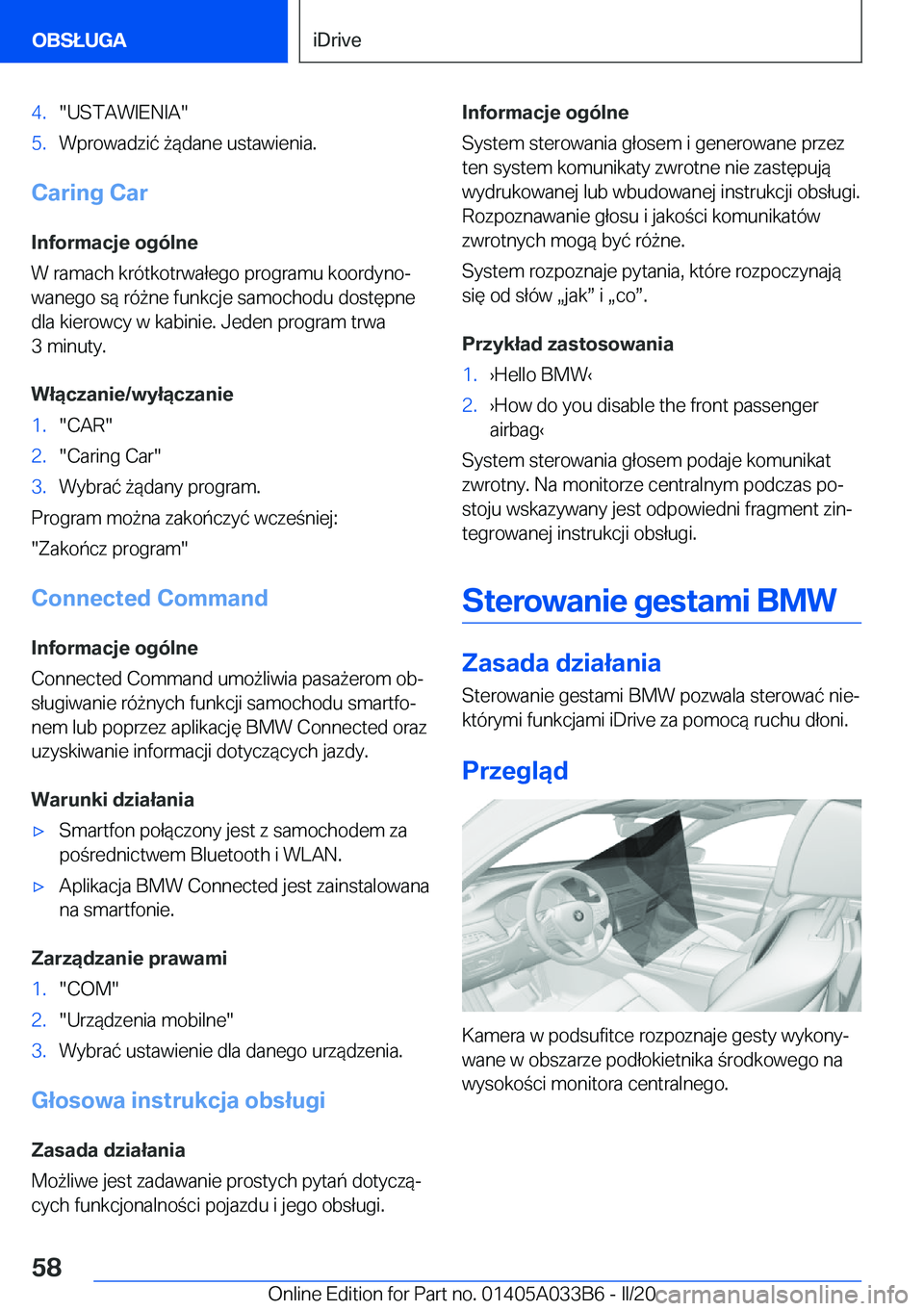 BMW M8 GRAN COUPE 2020  Instrukcja obsługi (in Polish) �4�.��U�S�T�A�W�I�E�N�I�A��5�.�W�p�r�o�w�a�d�z�i�