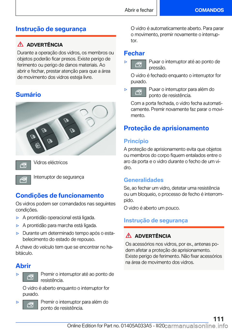 BMW M8 GRAN COUPE 2020  Manual do condutor (in Portuguese) �I�n�s�t�r�u�