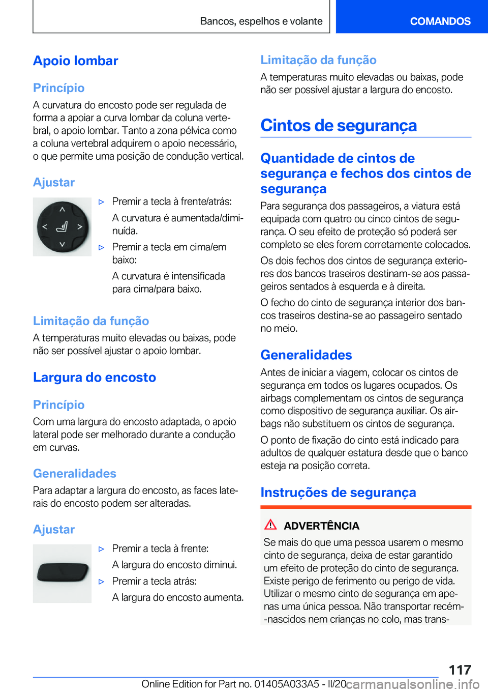 BMW M8 GRAN COUPE 2020  Manual do condutor (in Portuguese) �A�p�o�i�o��l�o�m�b�a�r�P�r�i�n�c�