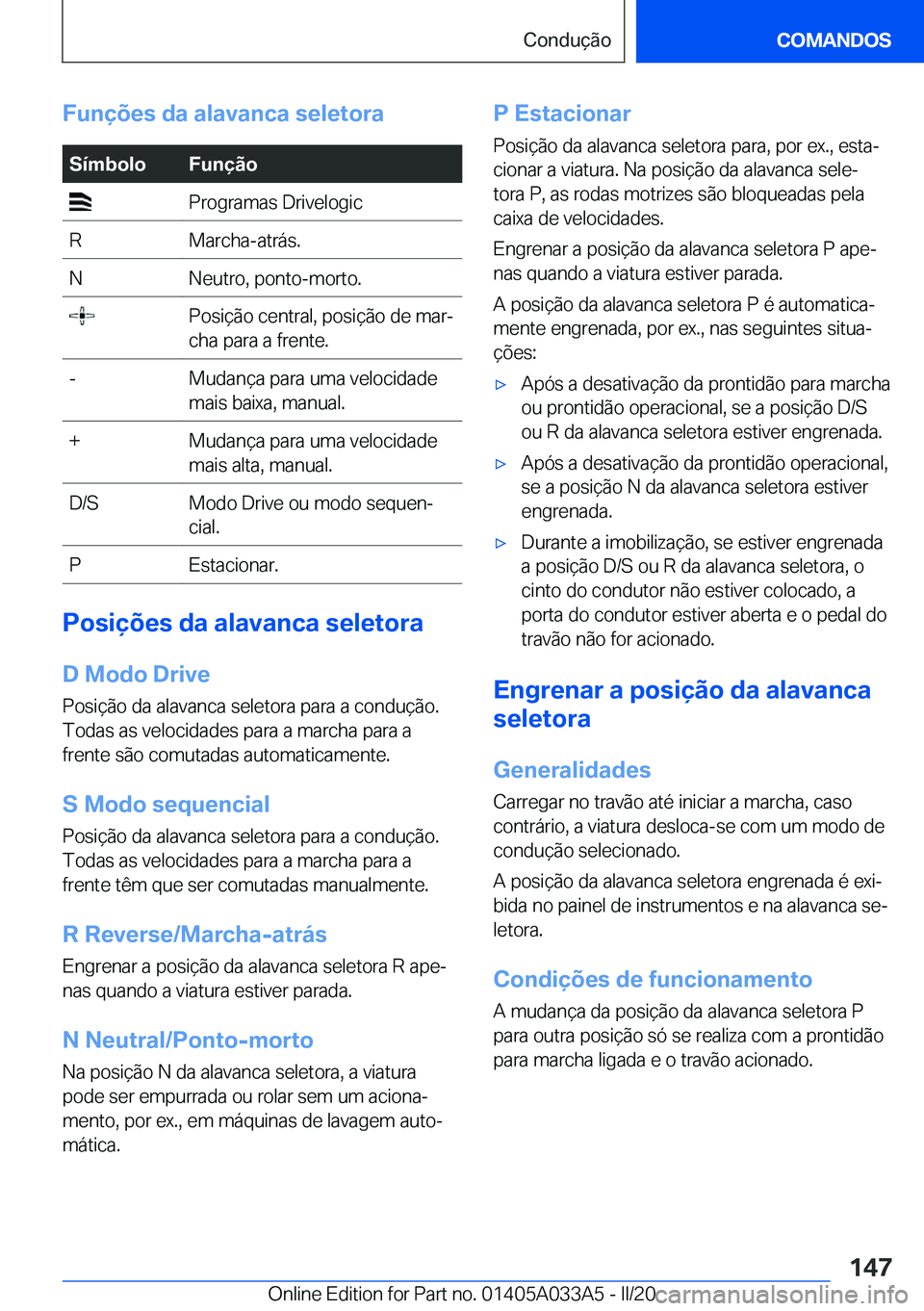 BMW M8 GRAN COUPE 2020  Manual do condutor (in Portuguese) �F�u�n�