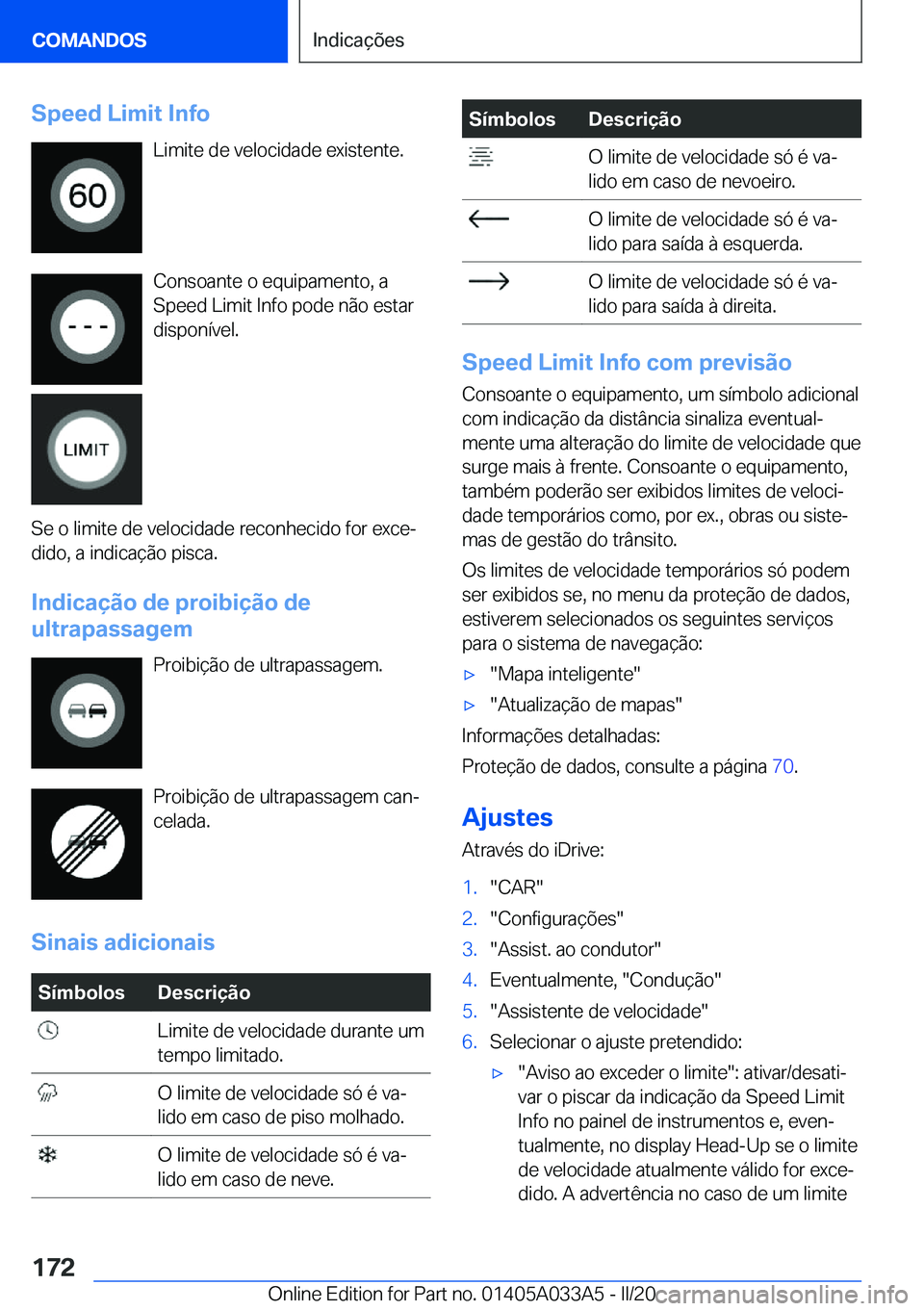 BMW M8 GRAN COUPE 2020  Manual do condutor (in Portuguese) �S�p�e�e�d��L�i�m�i�t��I�n�f�o�L�i�m�i�t�e��d�e��v�e�l�o�c�i�d�a�d�e��e�x�i�s�t�e�n�t�e�.
�C�o�n�s�o�a�n�t�e��o��e�q�u�i�p�a�m�e�n�t�o�,��a�S�p�e�e�d��L�i�m�i�t��I�n�f�o��p�o�d�e��n�ã�o�