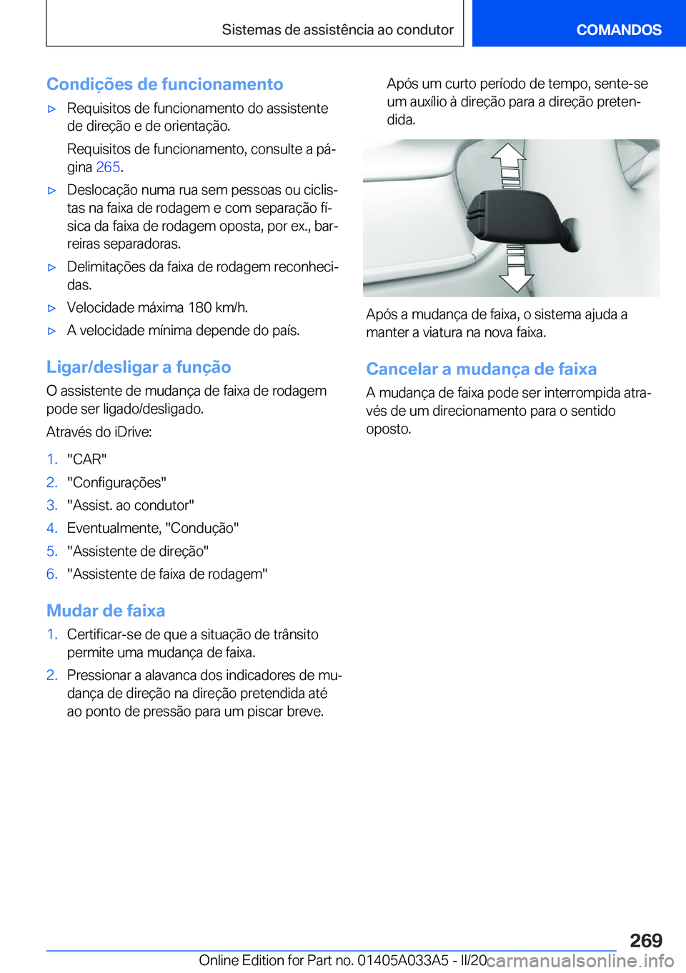 BMW M8 GRAN COUPE 2020  Manual do condutor (in Portuguese) �C�o�n�d�i�