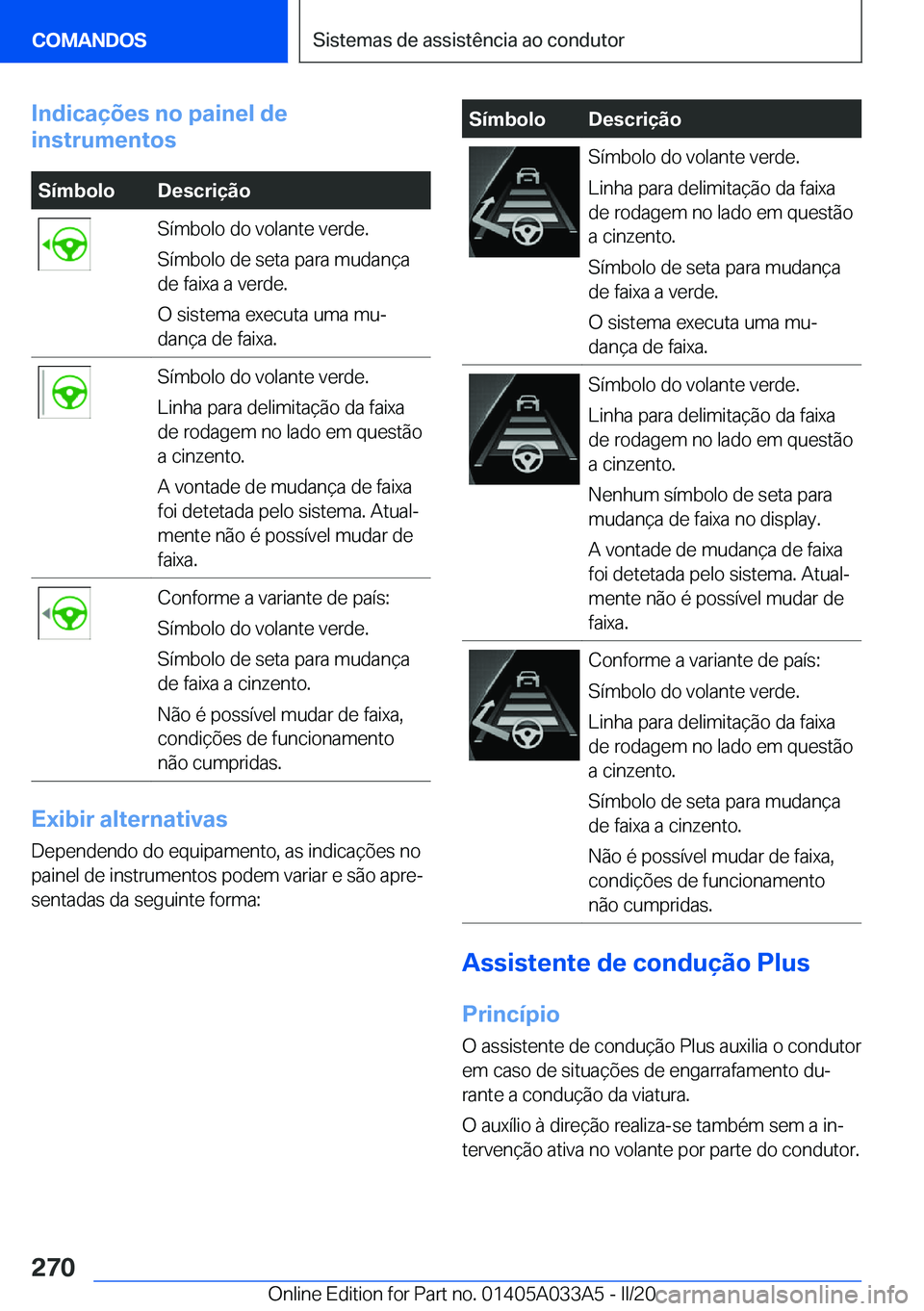BMW M8 GRAN COUPE 2020  Manual do condutor (in Portuguese) �I�n�d�i�c�a�