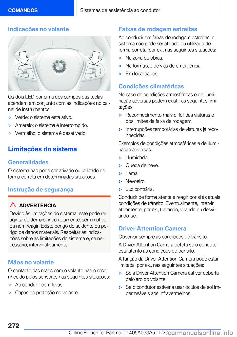 BMW M8 GRAN COUPE 2020  Manual do condutor (in Portuguese) �I�n�d�i�c�a�