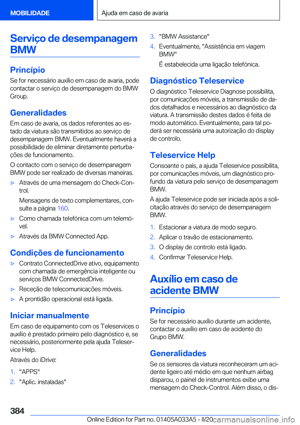 BMW M8 GRAN COUPE 2020  Manual do condutor (in Portuguese) �S�e�r�v�i�