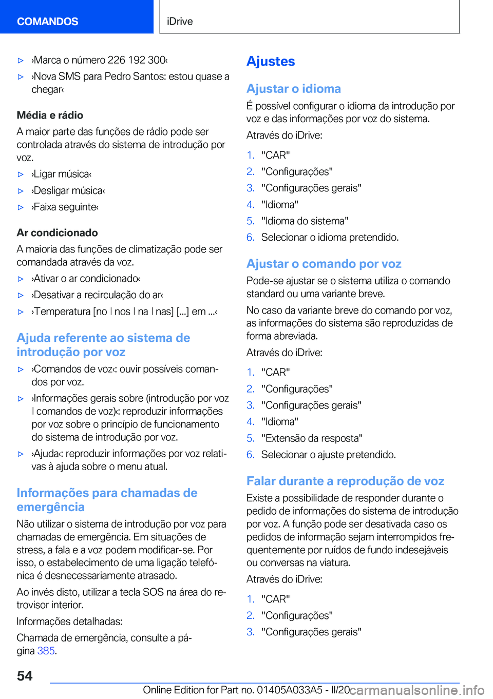 BMW M8 GRAN COUPE 2020  Manual do condutor (in Portuguese) 'x