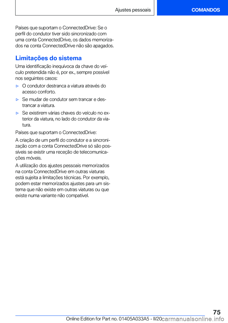 BMW M8 GRAN COUPE 2020  Manual do condutor (in Portuguese) �P�a�