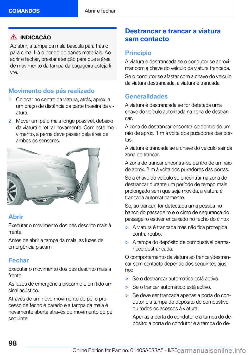 BMW M8 GRAN COUPE 2020  Manual do condutor (in Portuguese) �I�N�D�I�C�A�
