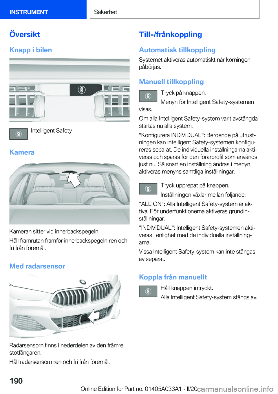 BMW M8 GRAN COUPE 2020  InstruktionsbÖcker (in Swedish) �
