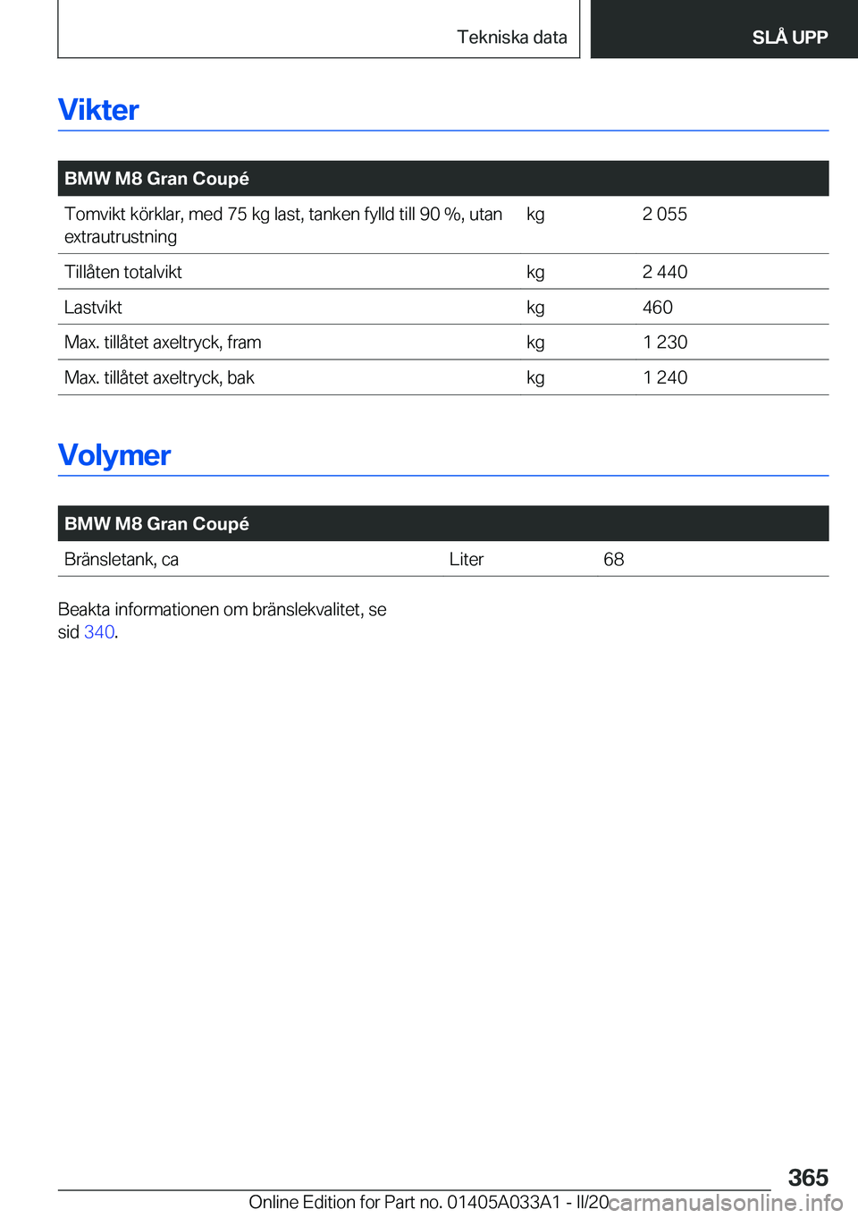 BMW M8 GRAN COUPE 2020  InstruktionsbÖcker (in Swedish) �V�i�k�t�e�r
�
�B�M�W��M�8��G�r�a�n��C�o�u�p�