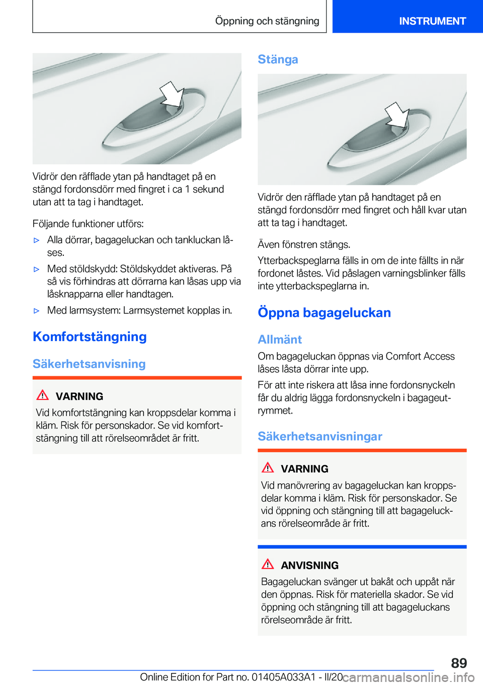 BMW M8 GRAN COUPE 2020  InstruktionsbÖcker (in Swedish) �V�i�d�r�