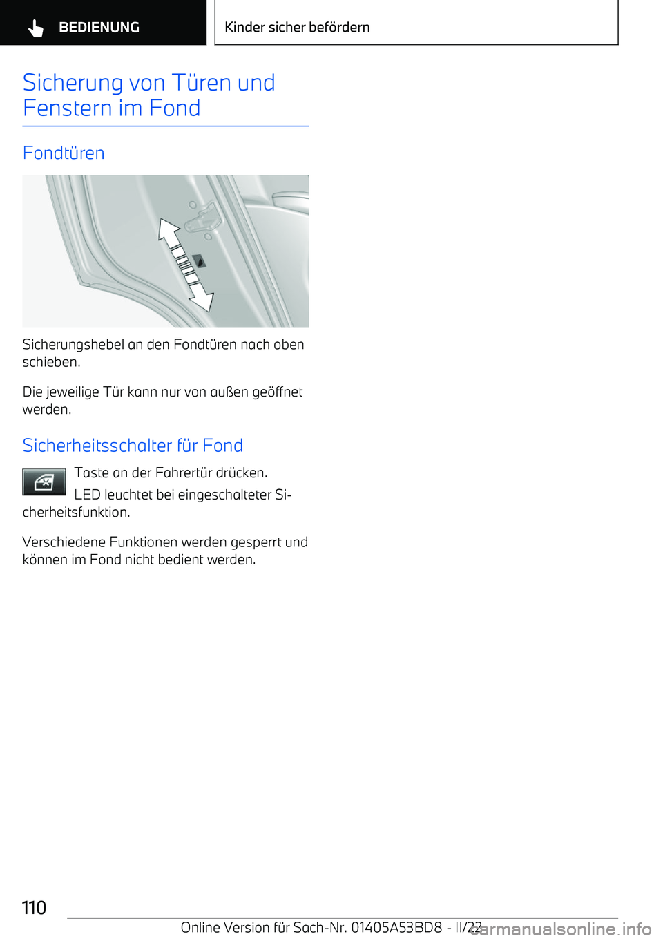 BMW X1 2022 Betriebsanleitungen (in German) Sicherung von T BMW X1 2022 Betriebsanleitungen (in German) Sicherung von T